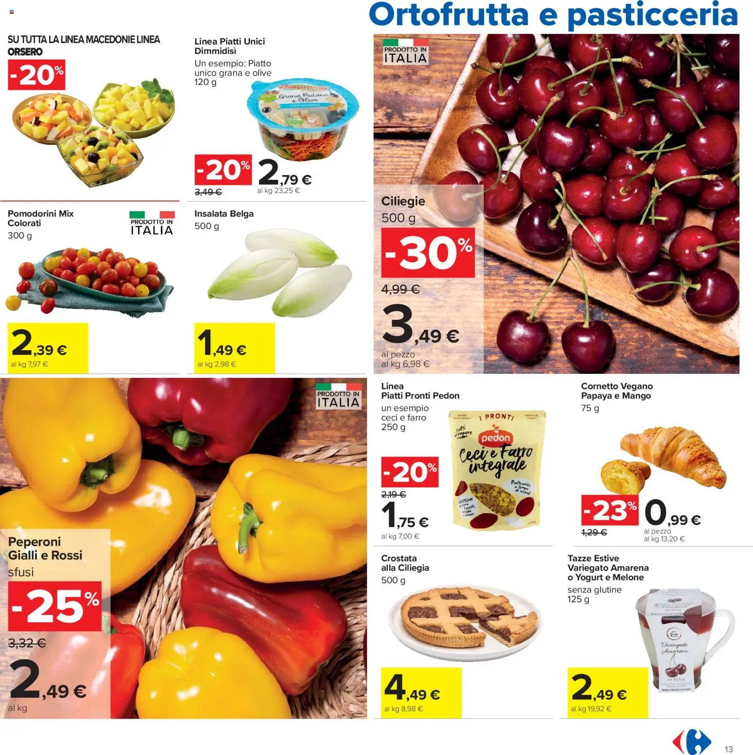 Volantino Carrefour del 16.06.2026 | Pagina: 13 | Prodotti: Pomodorini, Ceci, Piatto, Amarena