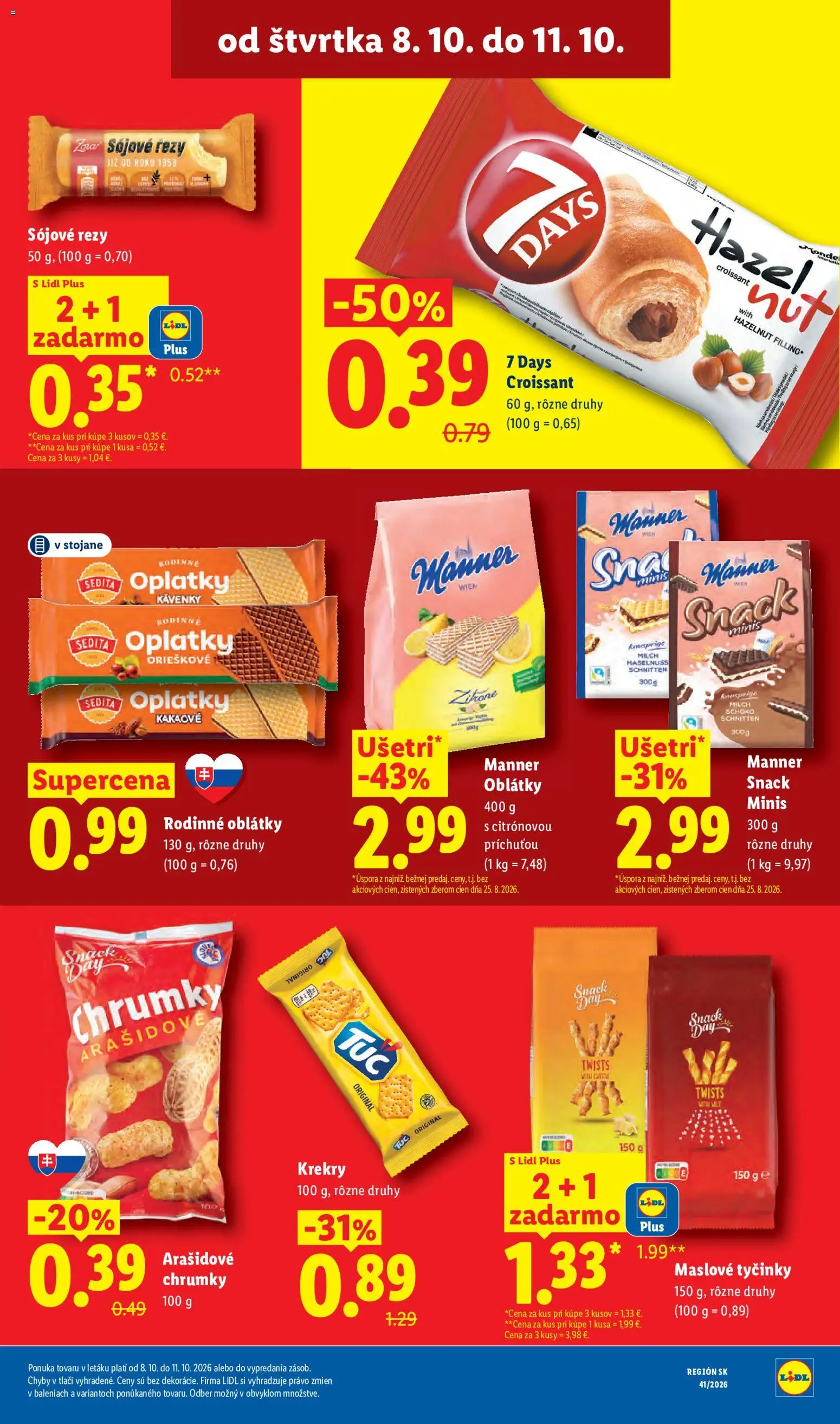 Nové Lidl akcie – leták je platný od 05.10.2026 | Strana: 70 | Produkty: Croissant, Krekry, Oblátky