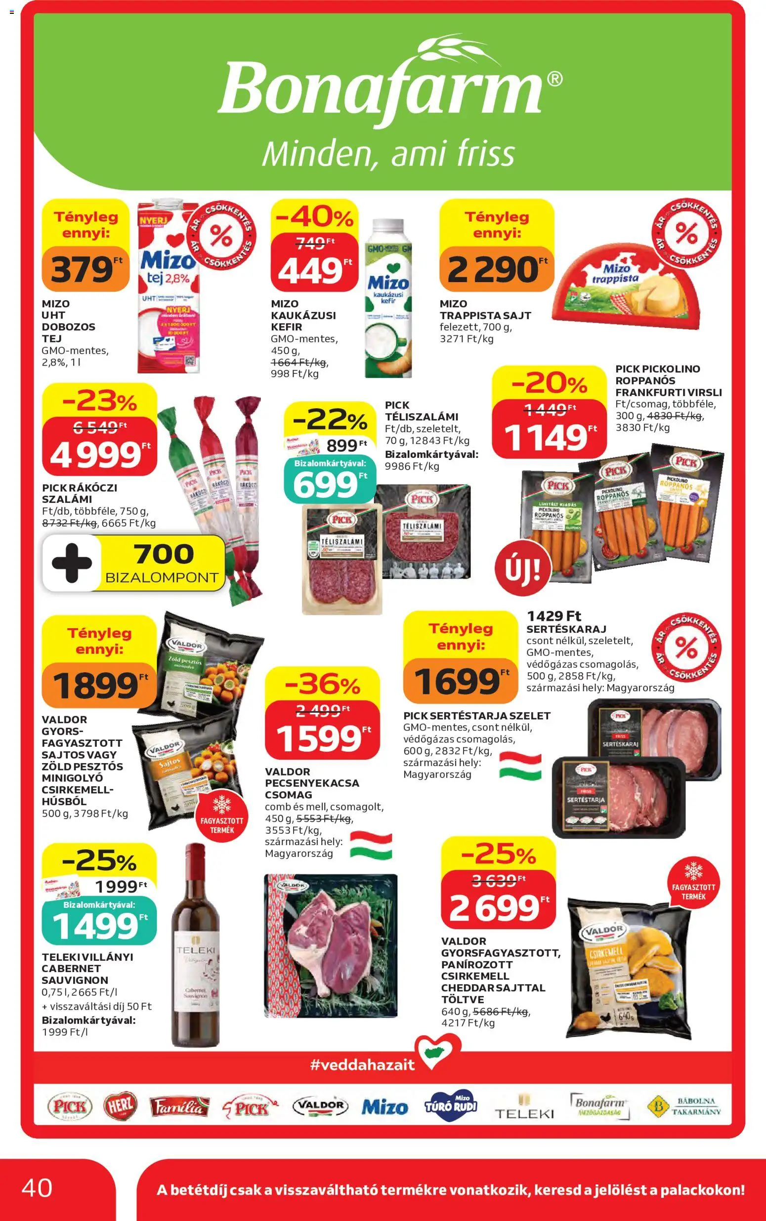 Auchan akciós ujság - amely érvényes a következő dátumtól: 07.05.2026 | Oldal: 40 | Termékek: Tej, Téliszalámi, Trappista sajt, Csirkemell
