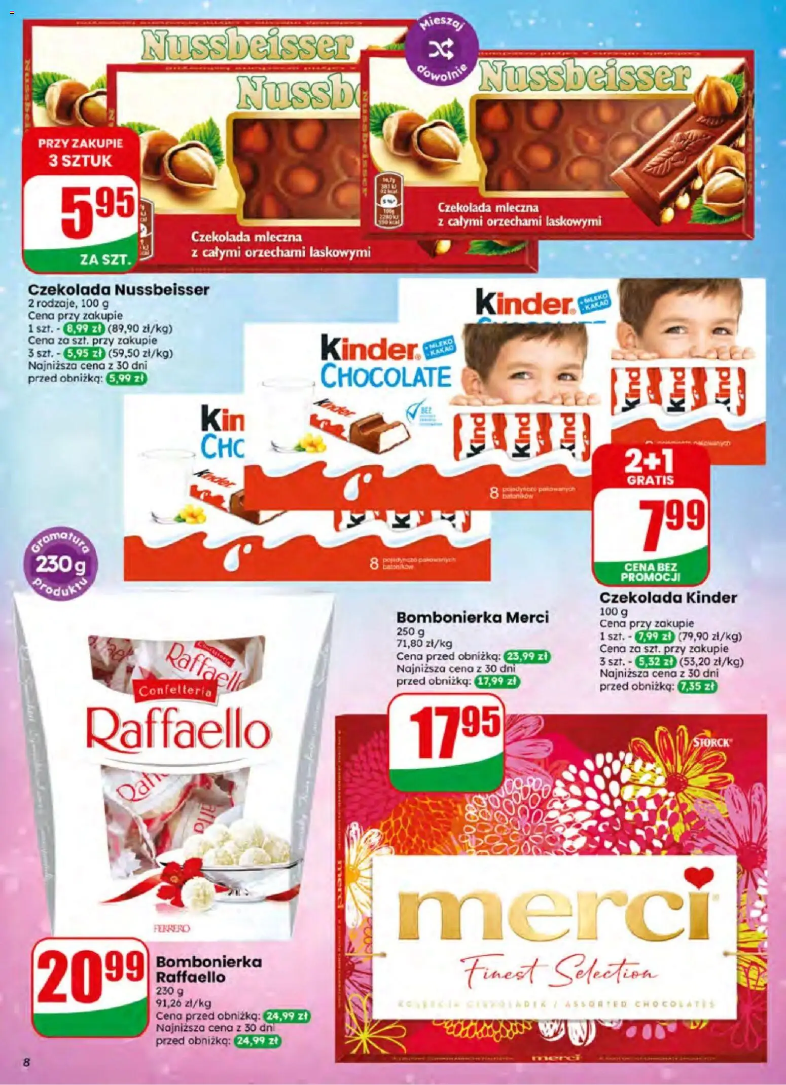 Dino gazetka od 24.06.2026 | Strona: 8 | Produkty: Czekolada mleczna, Bombonierka, Merci, Czekolada