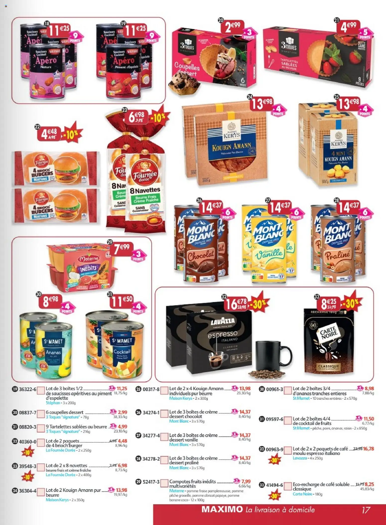 {H1} | Page: 17 | Produits: Abricot, Pêche, Piment, Chocolat
