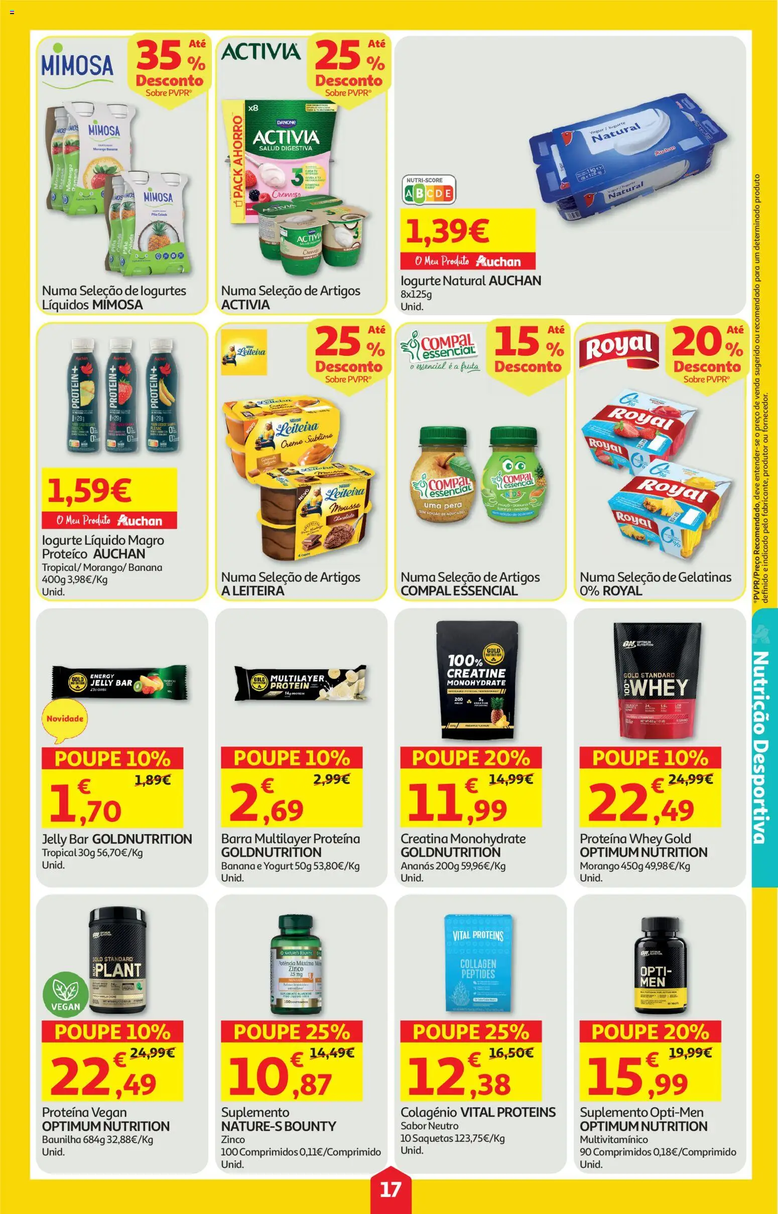 Auchan folheto │ válido de 04.06.2026 | Página: 17 | Produtos: Banana, Creatina, Creme, Proteina
