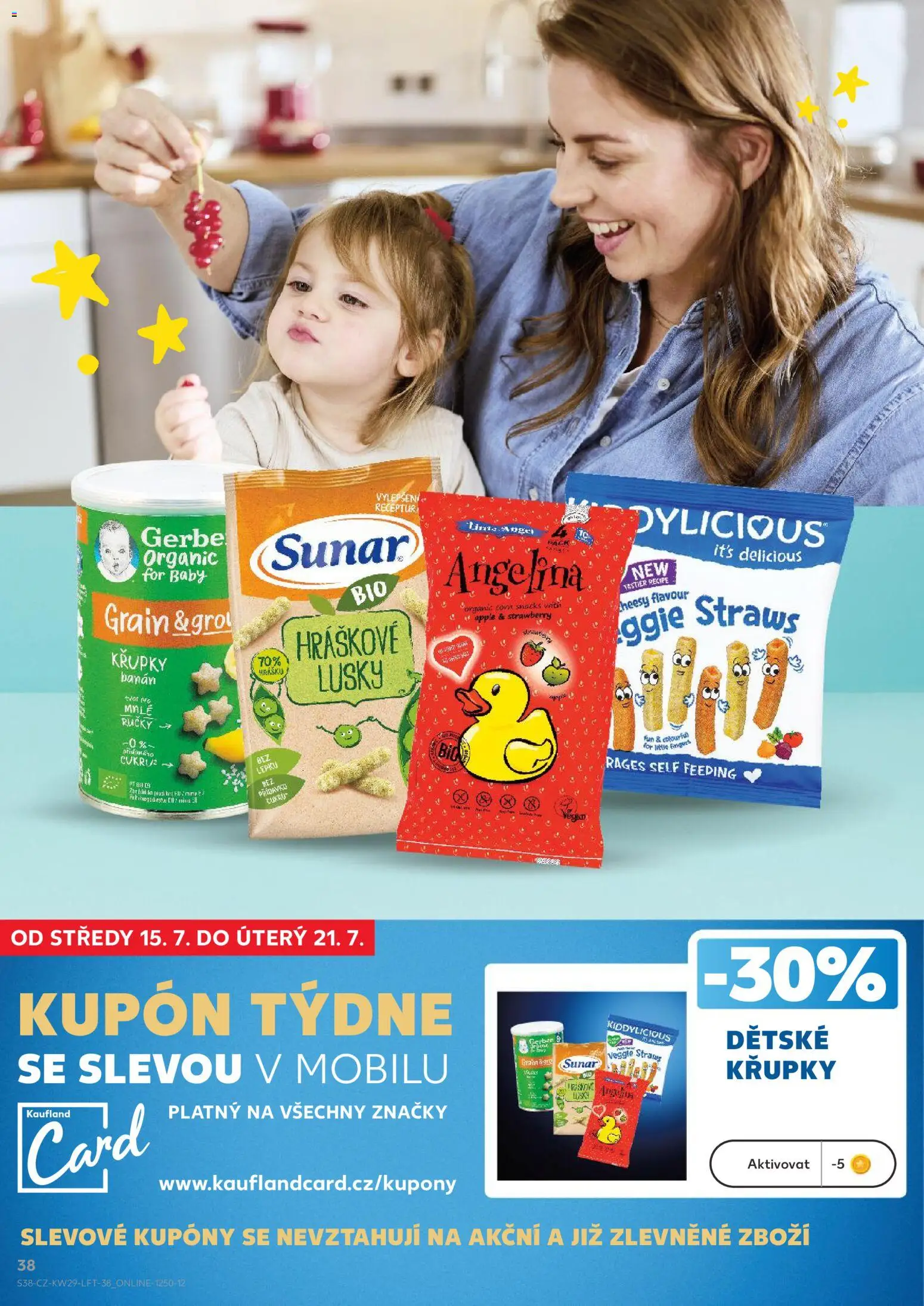 Kaufland leták - Plzeň Bory od 15.07.2026 | Strana: 38 | Produkty: Kiddylicious, Sunar, Apple, Křupky