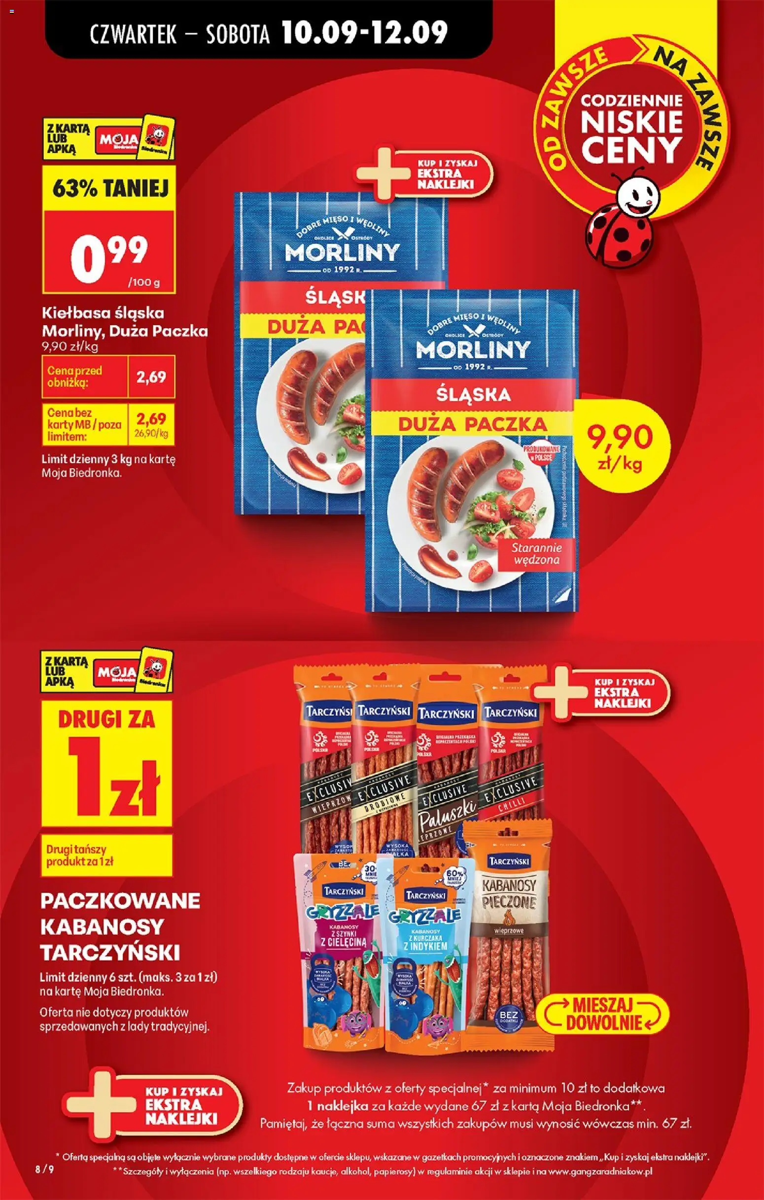 Biedronka gazetka od czwartku od 10.09.2026 | Strona: 10 | Produkty: Kiełbasa, Karta, Kabanos, Wędliny