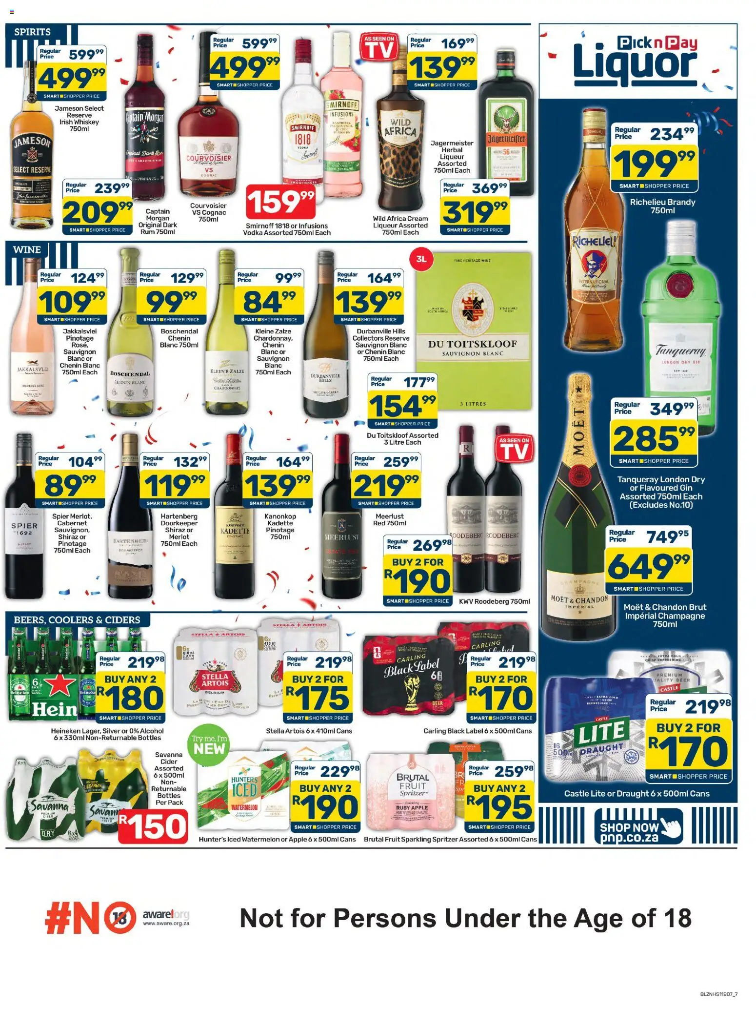 New Pick n Pay catalogue – valid from 24/07/2026 | Page: 7 | Products: Rum, Gin, Vodka, Whiskey