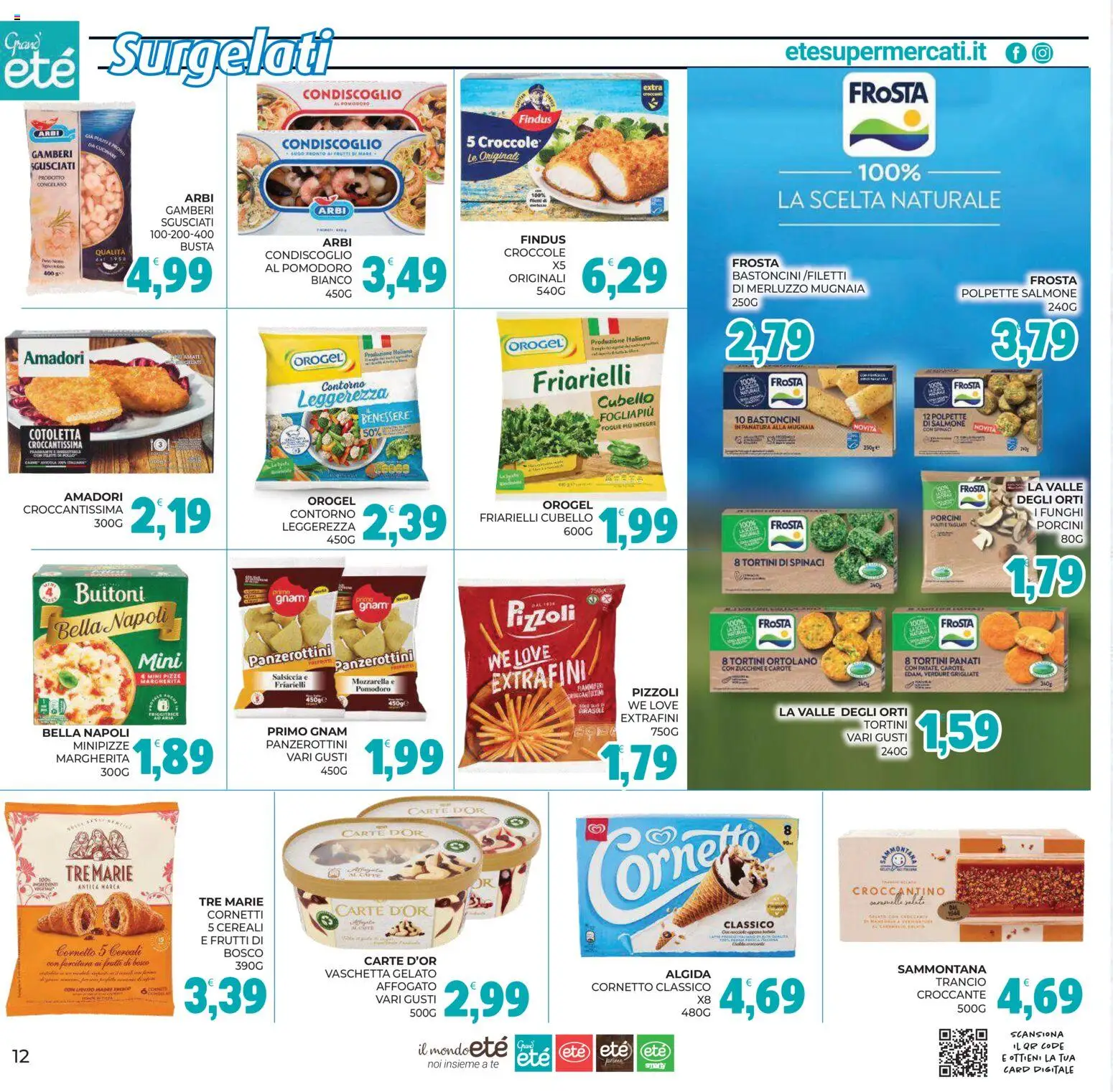 Volantino Eté del 02/10/2026 | Pagina: 12 | Prodotti: Gelato, Frutti di mare, Carote, Sugo