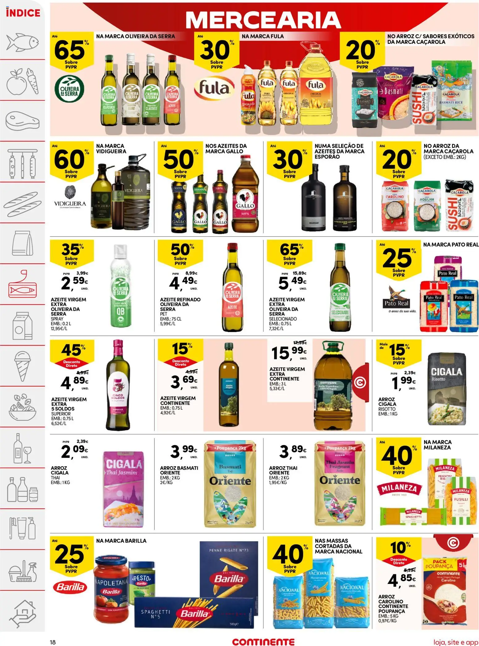 Continente folheto │ válido de 05.05.2026 | Página: 18 | Produtos: Azeite, Milaneza, Arroz basmati, Arroz
