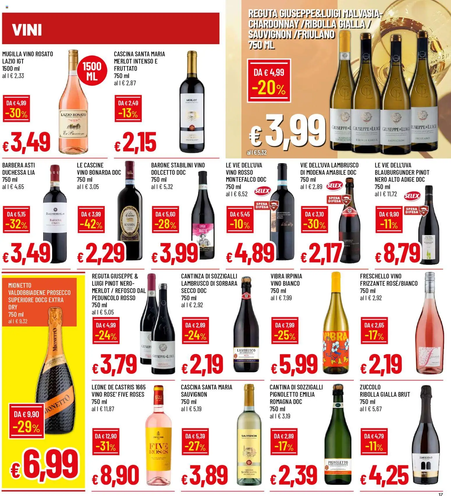 Volantino Famila del 29/10/2026 | Pagina: 17 | Prodotti: Vino rosato, Vino, Vino bianco, Mionetto