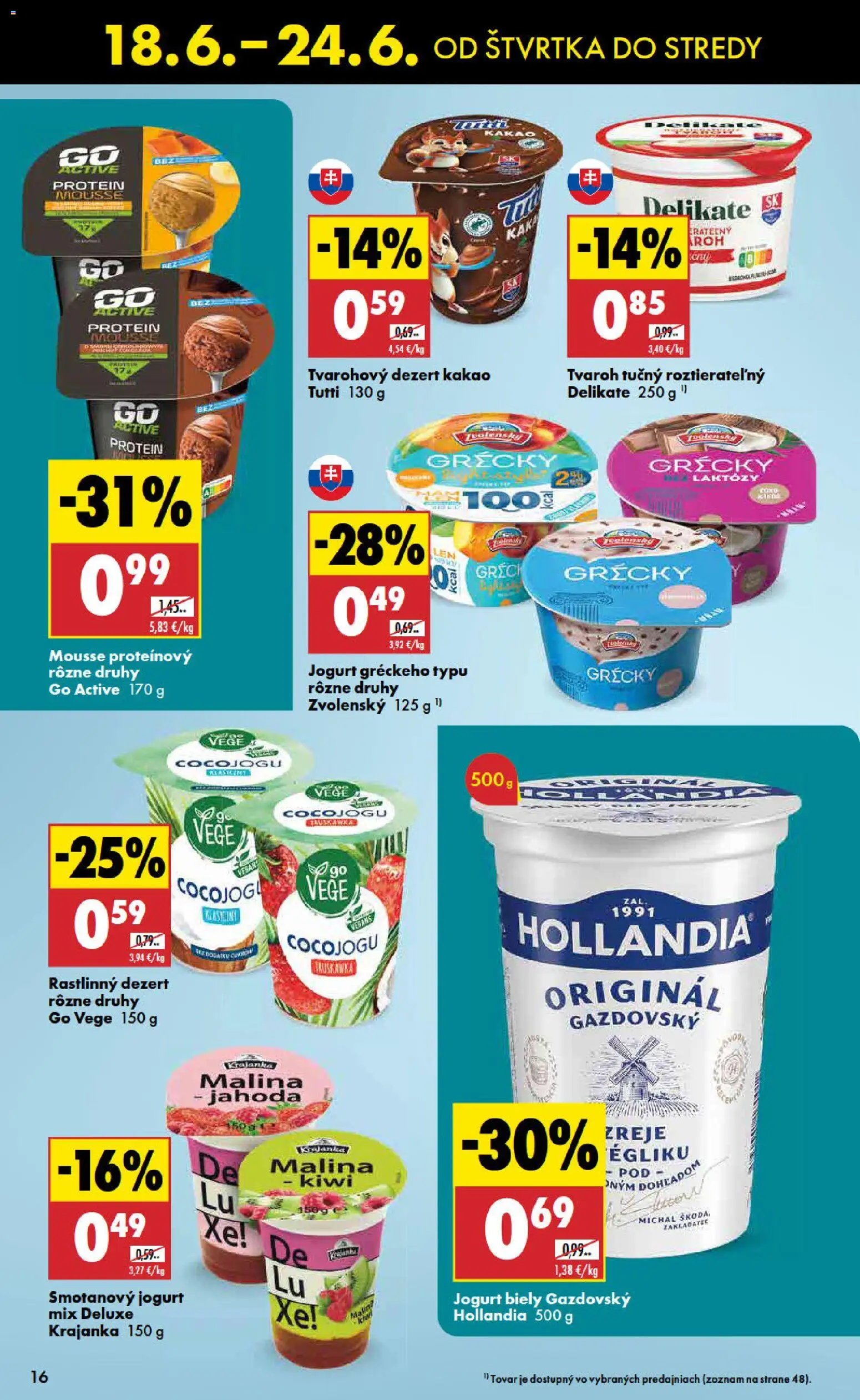Nové Biedronka akcie – leták je platný od 18.06.2026 | Strana: 16 | Produkty: Jogurt, Protein, Tvaroh, Kakao