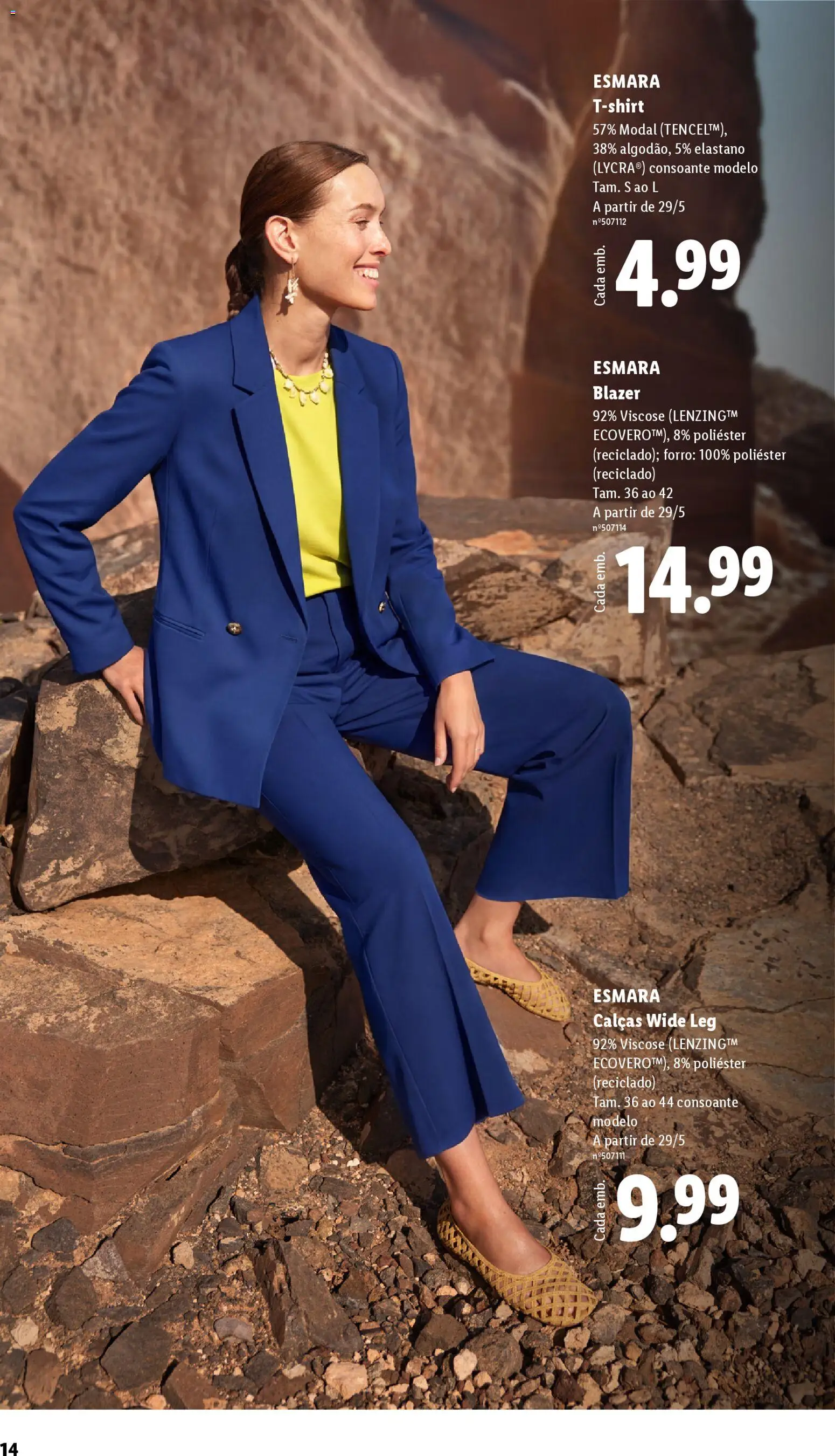 Lidl folheto Esmara │ válido de 20.04.2026 | Página: 14 | Produtos: Calças, Blazer