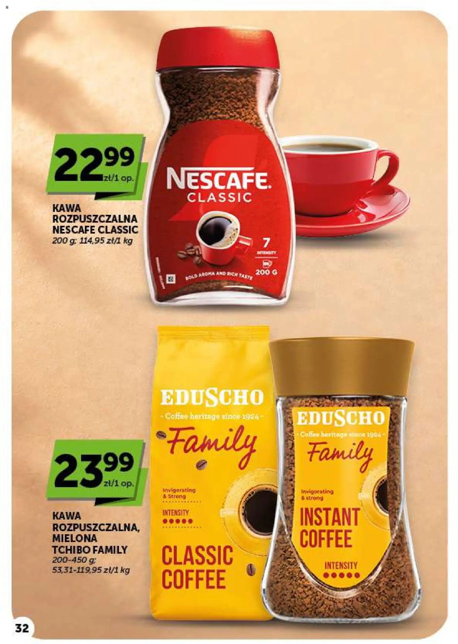 Euro Sklep gazetka od 22.10.2026 | Strona: 32 | Produkty: Nescafe, Kawa rozpuszczalna, Tchibo, Kawa