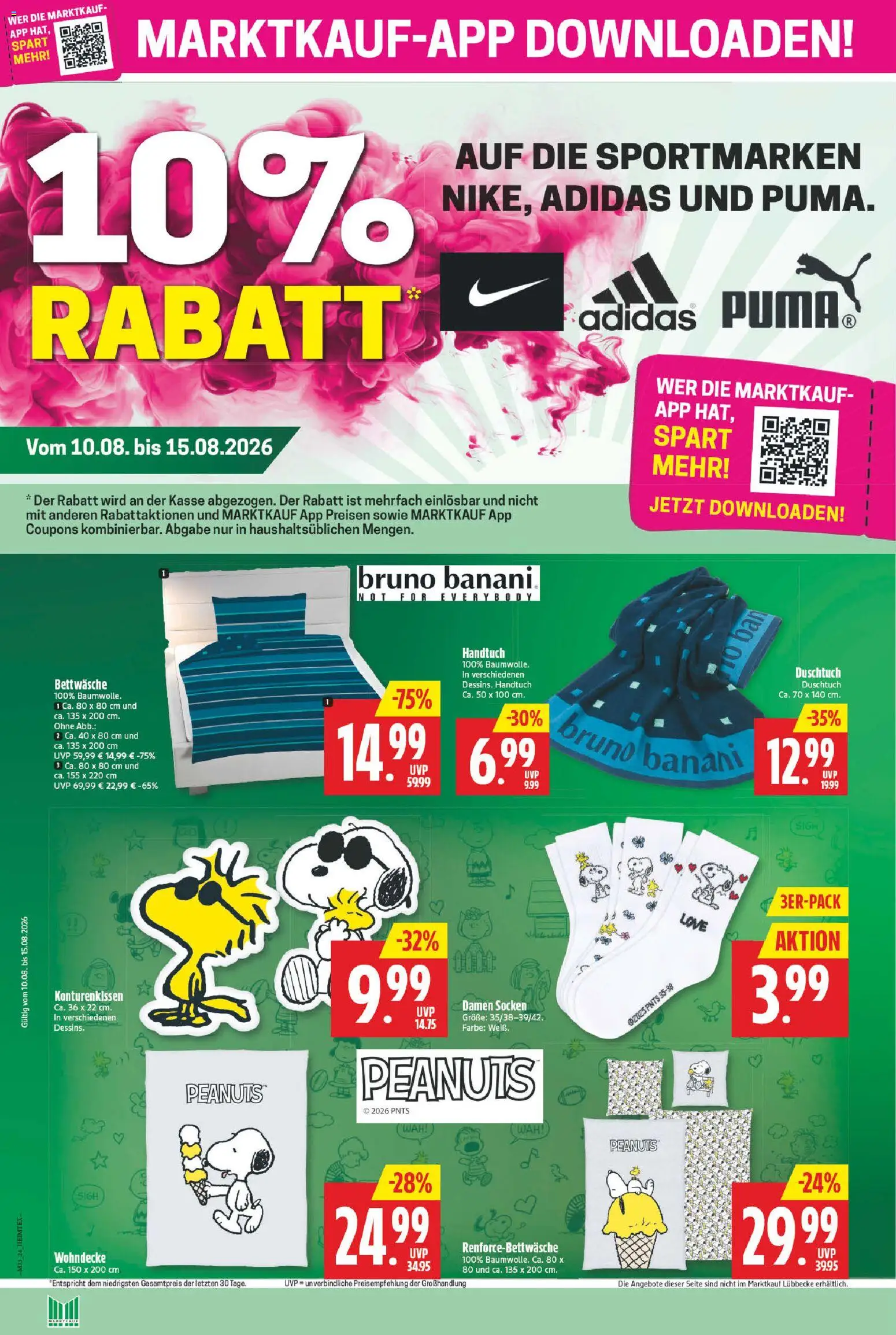 Marktkauf Prospekt – gültig ab 10.08.2026 | Seite: 24 | Produkte: Bettwäsche, Socken