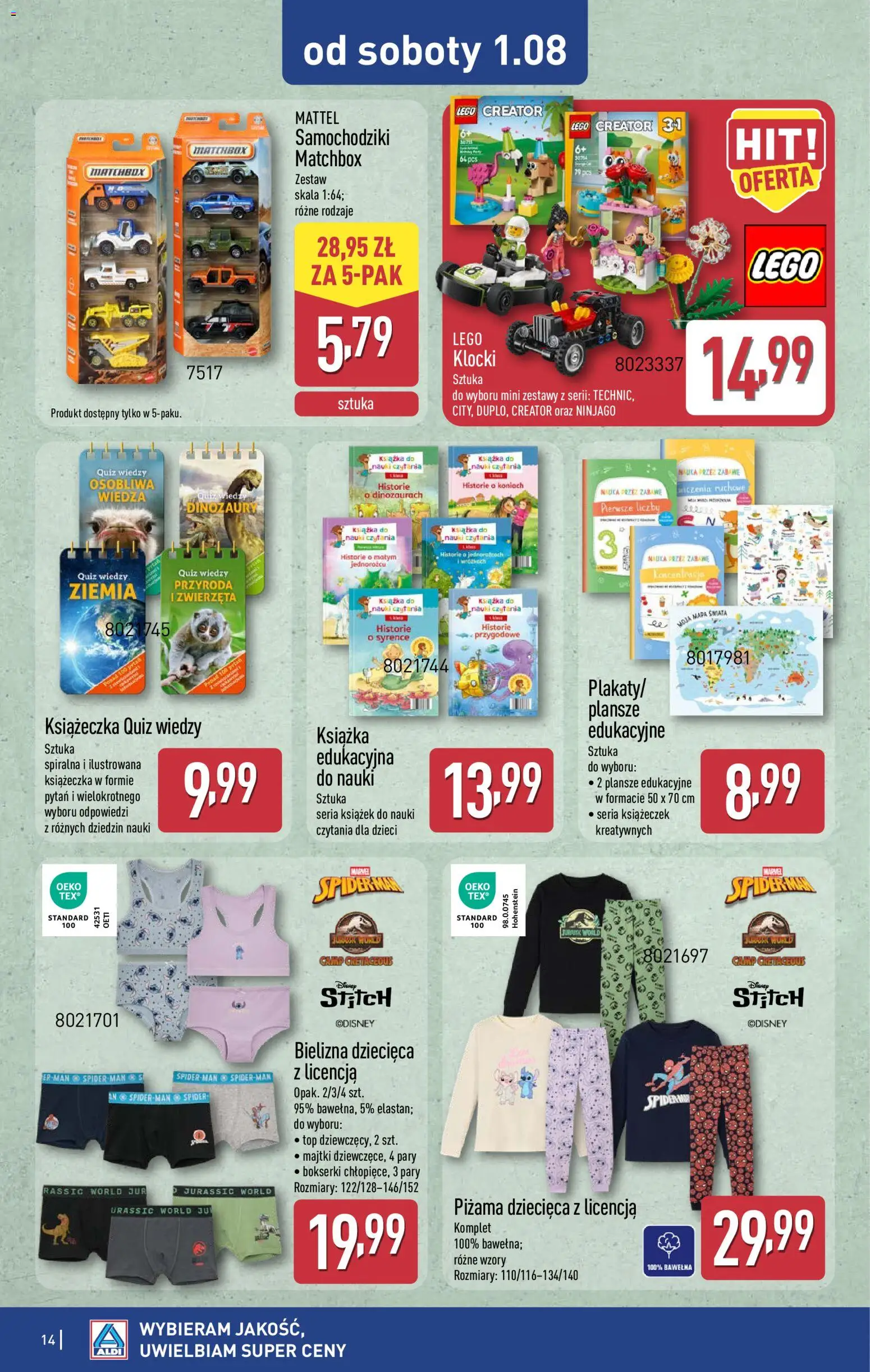 Aldi gazetka - Hity od Środy i od Soboty od 29.07.2026 | Strona: 14 | Produkty: Top, Bielizna, Majtki, Piżama