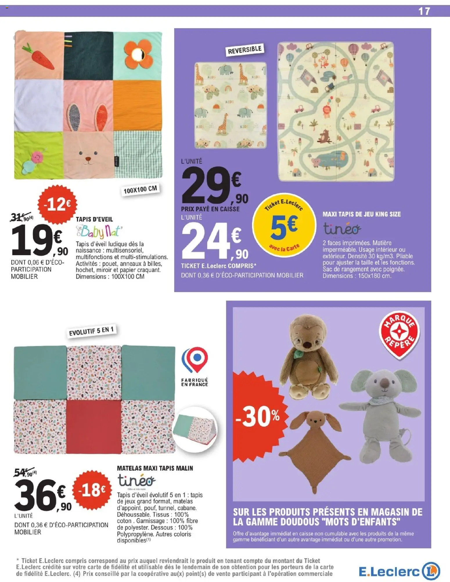 {H1} | Page: 17 | Produits: Sac, Matelas, Miroir, Jeux