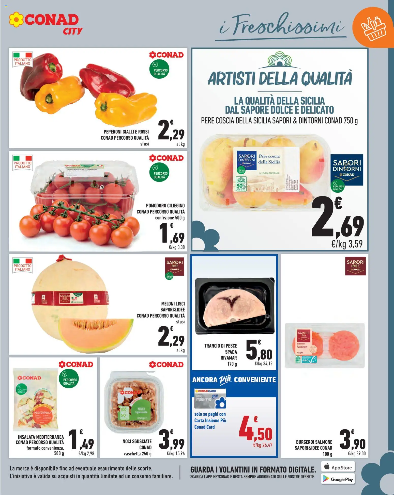 Volantino Conad del 31/07/2026 | Pagina: 9 | Prodotti: Pesce, Insalata, Noci, Pesce spada