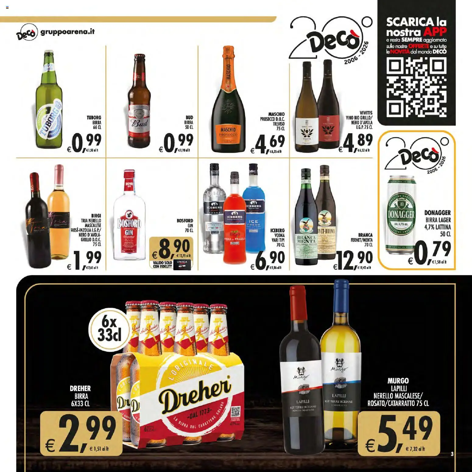 Volantino Decò del 30/06/2026 | Pagina: 3 | Prodotti: Birra, Vodka, Prosecco, Menta