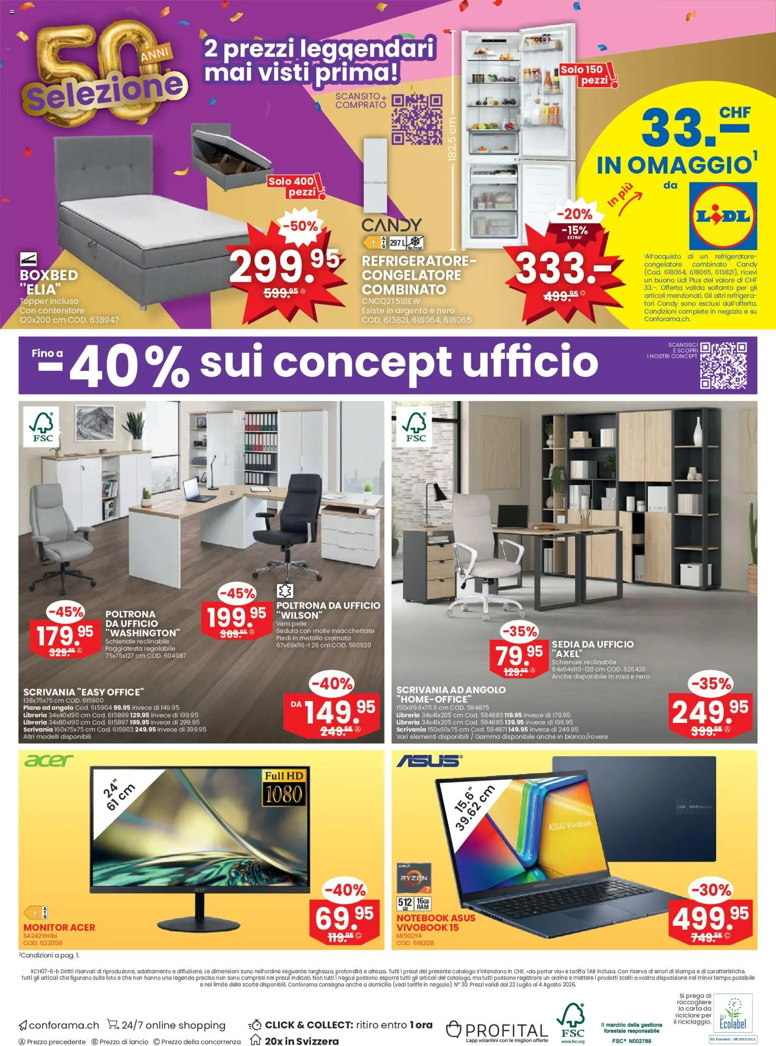 Conforama aktionen IT – gültig ab 22.07.2026 | Seite: 16 | Produkte: Topper, Notebook, Monitor