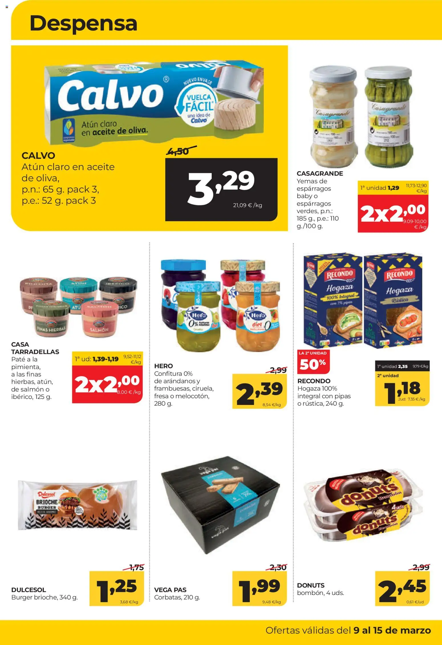 Alimerka folleto Asturias │ válido desde el 09.03.2026 | Página: 12 | Productos: Aceite, Paté, Νερό καρύδας, Donuts