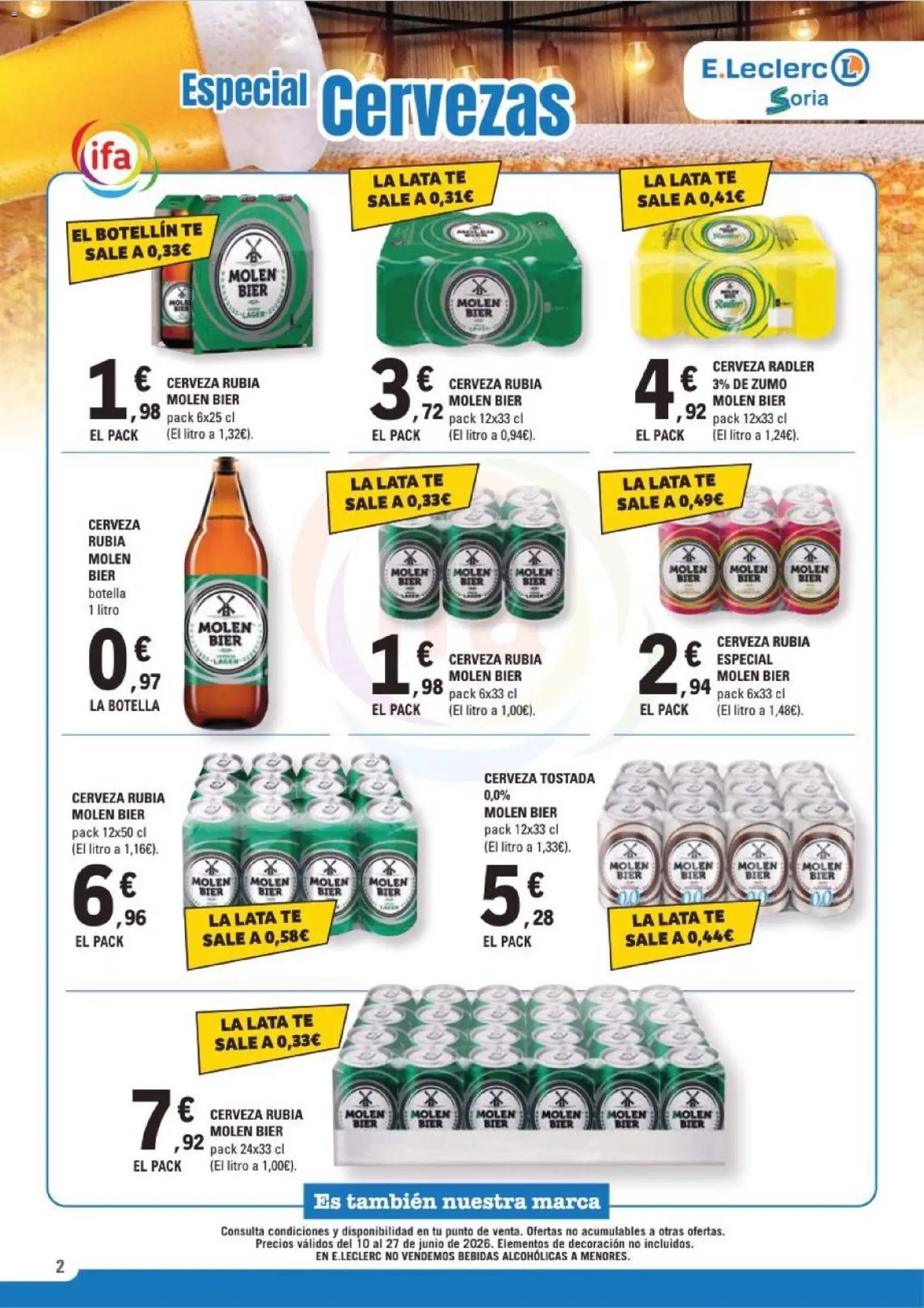 E.Leclerc Soria │ válido desde el 10.06.2026 | Página: 2 | Productos: Cerveza, Ροζ πιπέρι, Té
