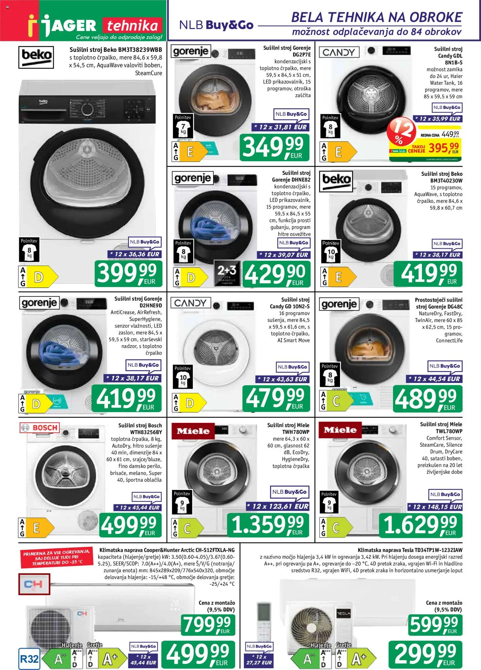 Novi Jager katalog ponudbe – veljaven od 21.10.2026 | Stran: 12 | Izdelki: Črpalka, Klimatska naprava, Susilni stroj, Oblacila