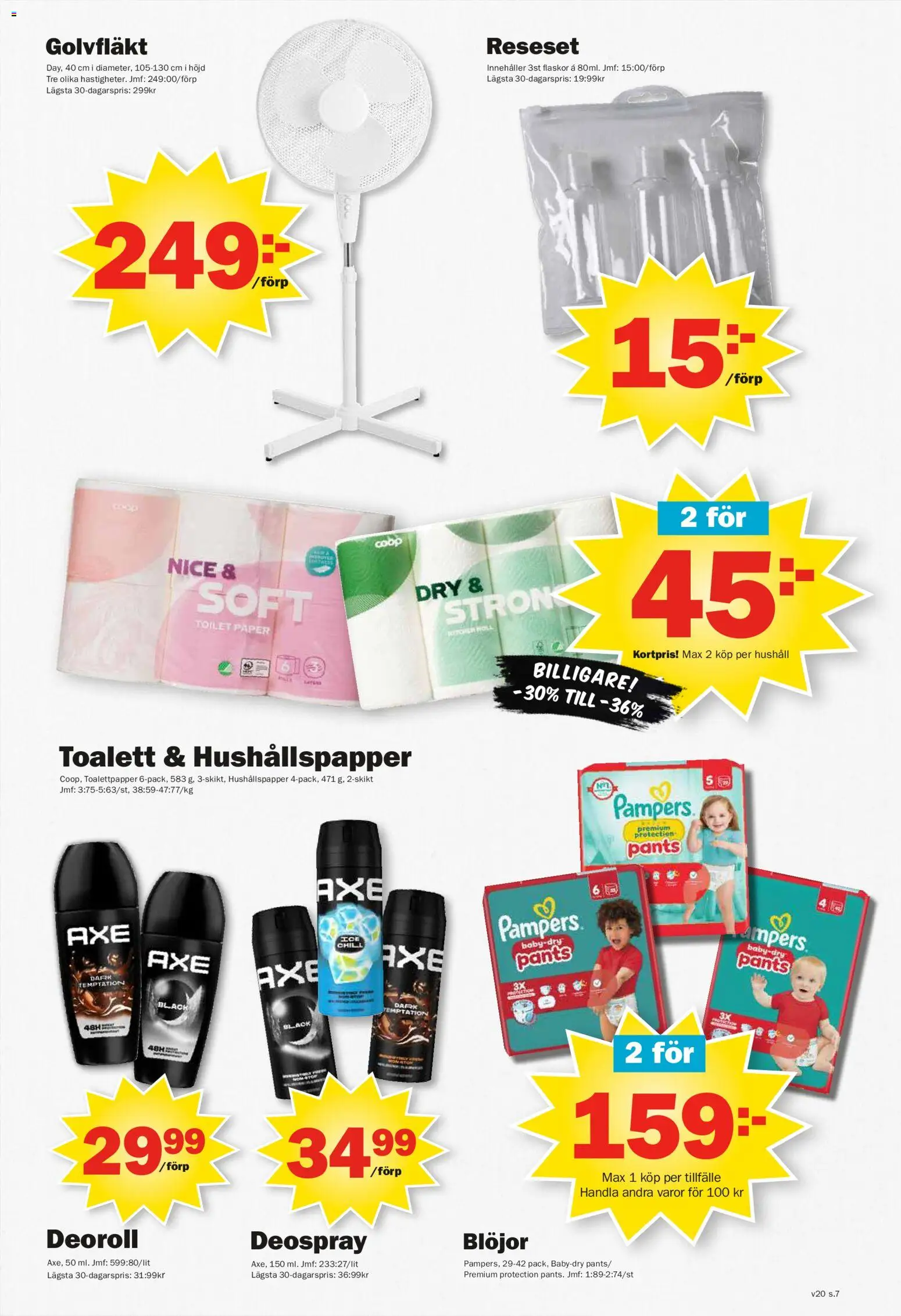 Pekås reklamblad aktuell från 11.05.2026 | Sida: 7 | Produkter: Toalettpapper, Hushållspapper, Toalett, Golvfläkt