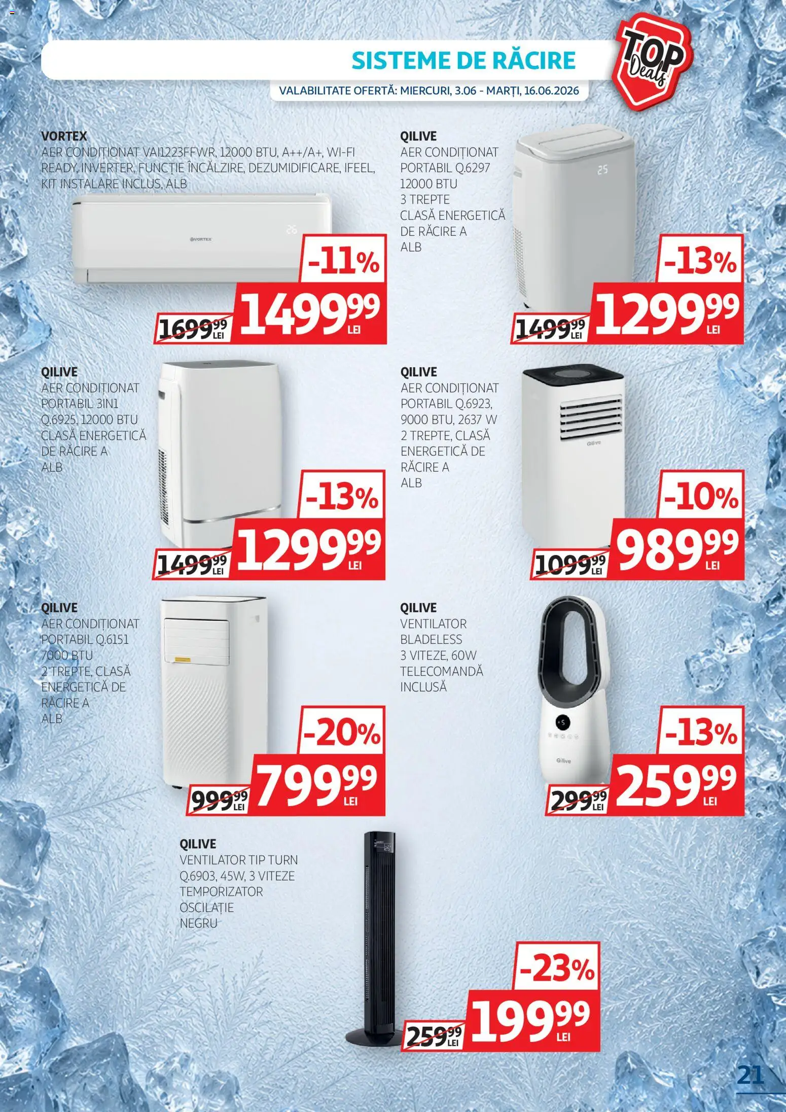 Noul catalog Auchan – valabil de la 03.06.2026 | Pagină: 21 | Produse: Aer Condiționat, Ventilator