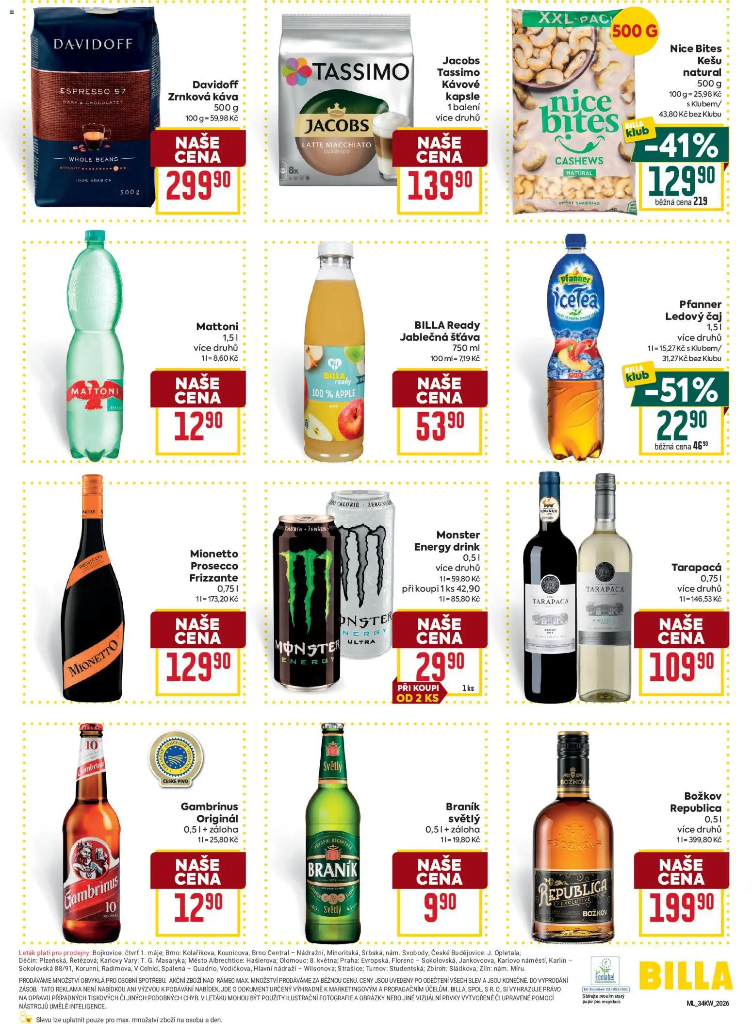 Billa Malý leták od 19.08.2026 | Strana: 6 | Produkty: Mattoni, Čaj, Frizzante, Energy drink