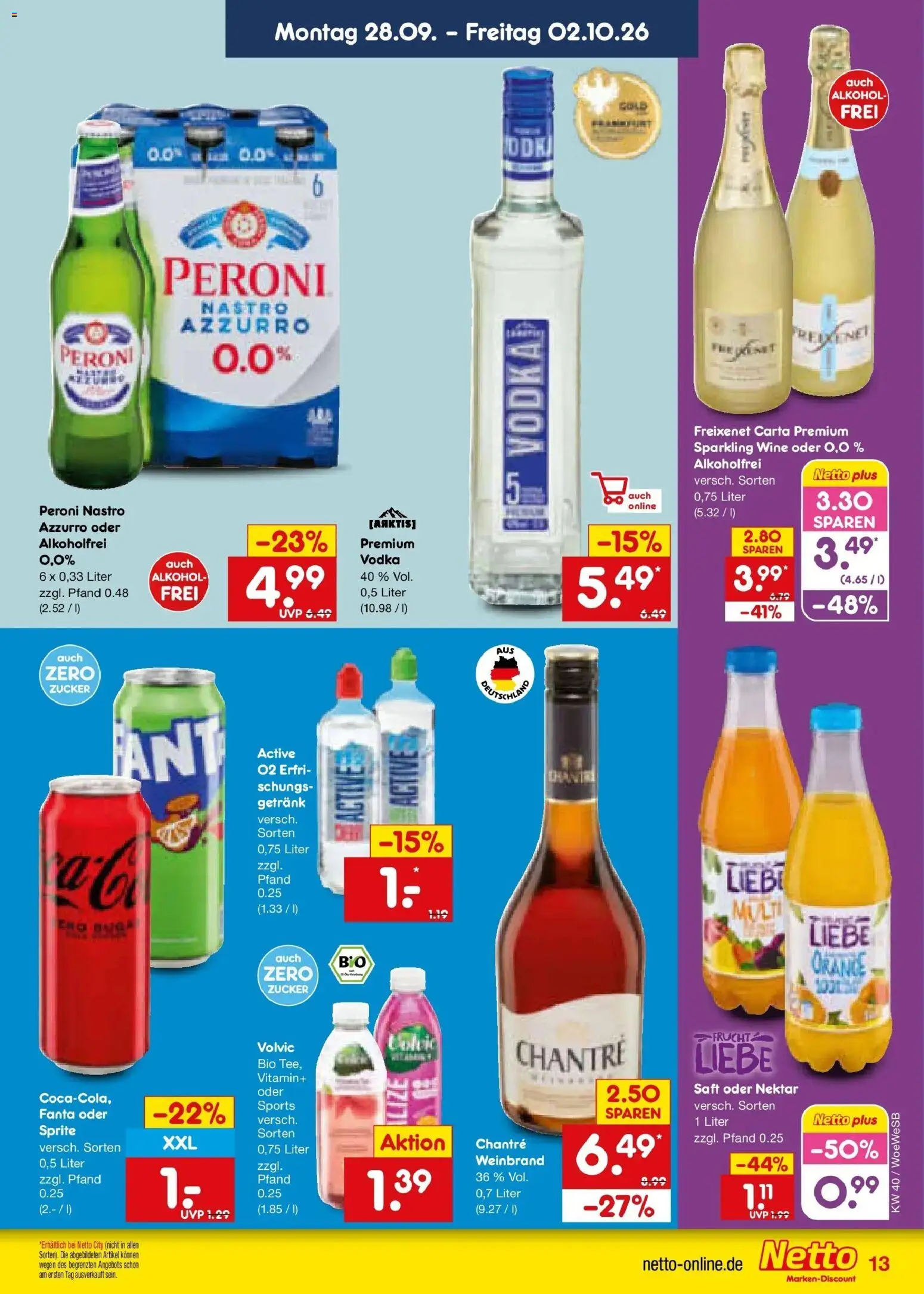 Netto Marken-Discount Prospekt Katzweiler (ab 28.09.2026) » Angebote | Seite: 19 | Produkte: Fanta, Sprite, Vodka, Volvic