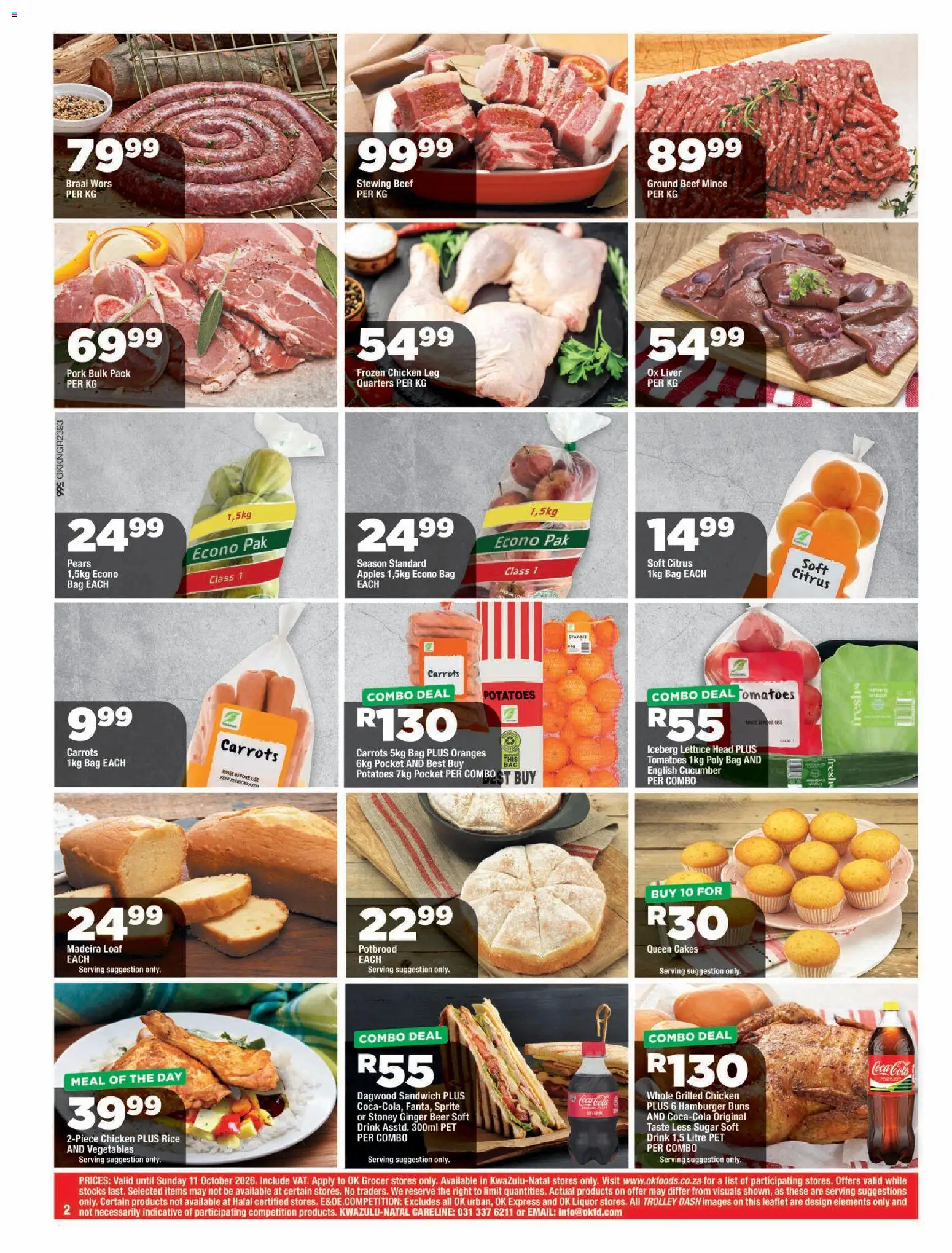 New OK Foods catalogue – valid from 23/09/2026 | Page: 2 | Products: Pears, Bag, Rice, Lettuce