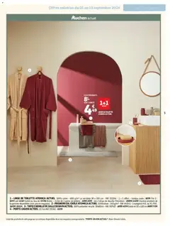Auchan - Prévisualisation de PEIGNOIR COL CHALE ATOMICA ACTUEL, 100% coton - 340 g/m² valide à partir de 01/09/2026 | Page: 5 | Produits: Peignoir, Coton, Tapis, Châle