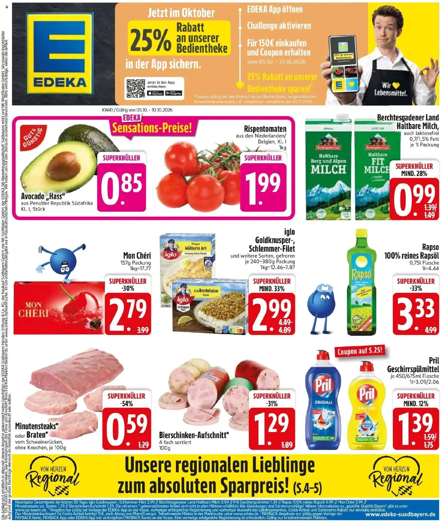 Edeka Prospekt Zwiesel (ab 05.10.2026) » Angebote Online | Seite: 3 | Produkte: Milch, Avocado, Geschirrspülmittel, Mon cheri