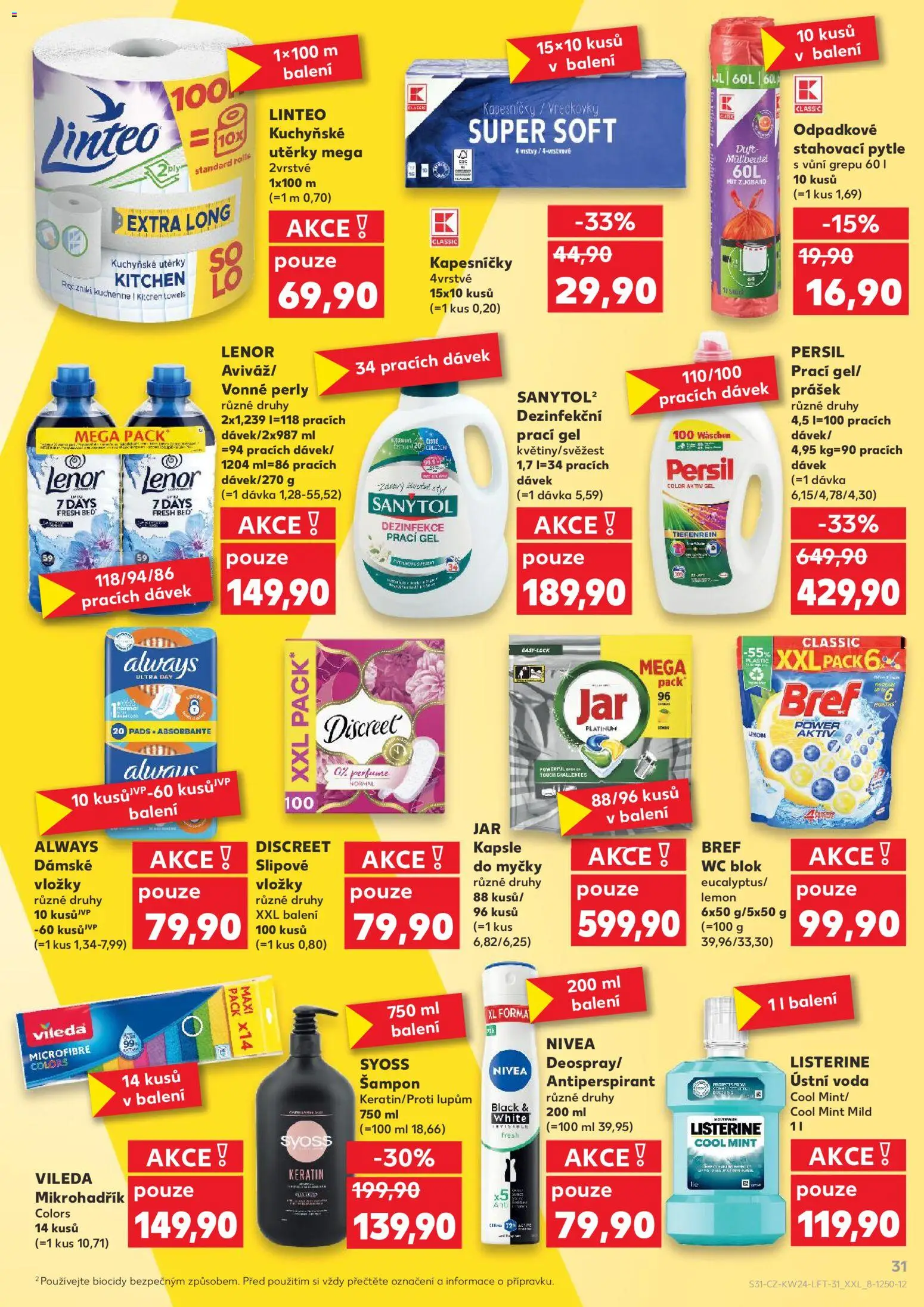 Kaufland leták - Plzeň od 10.06.2026 | Strana: 31 | Produkty: Wc blok, Prací gel, Jar kapsle, Jar