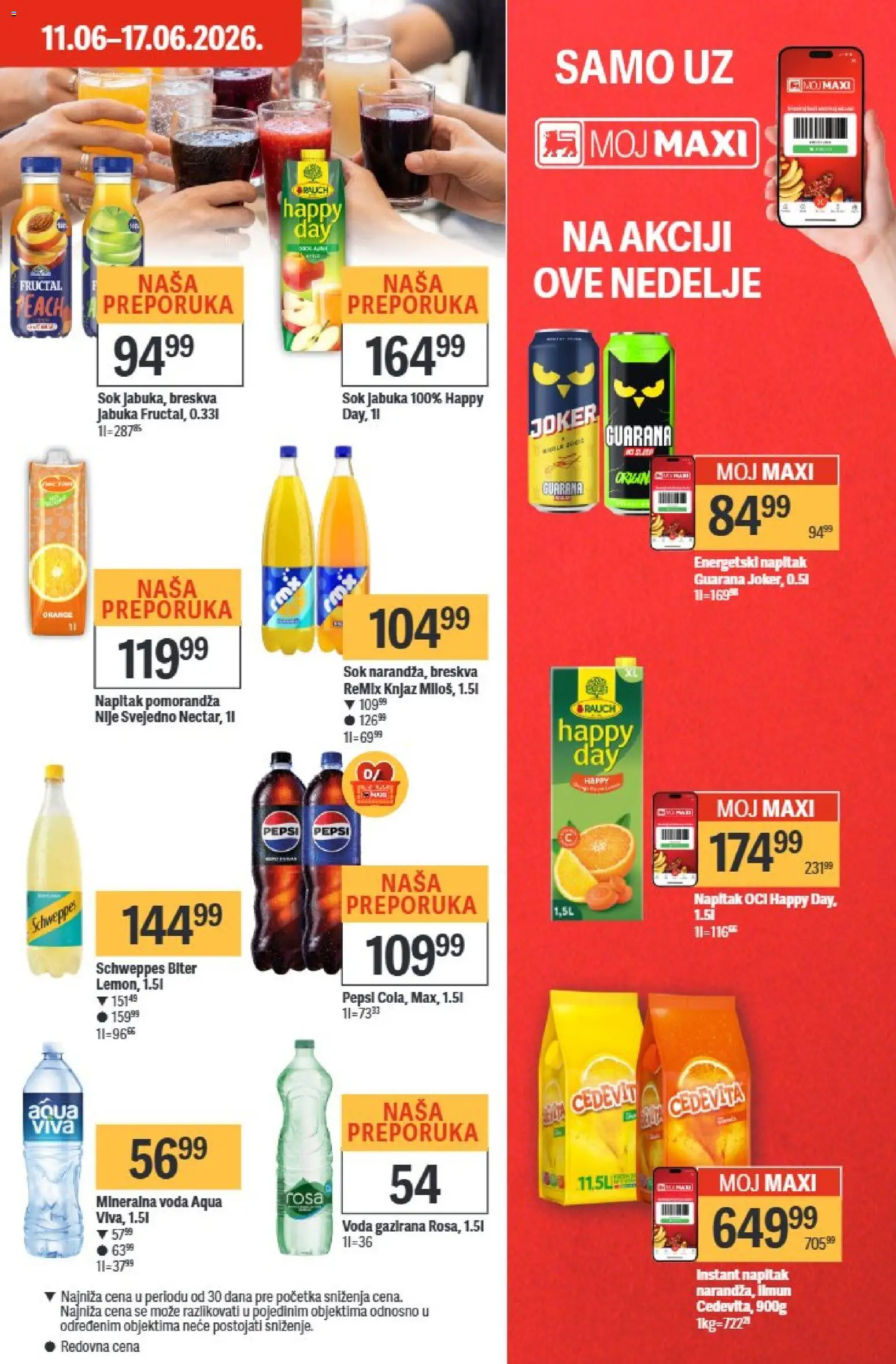 Maxi katalog - važi od 11.06.2026 | Strana: 29 | Proizvode: Cedevita, Schweppes, Pomorandza, Breskva