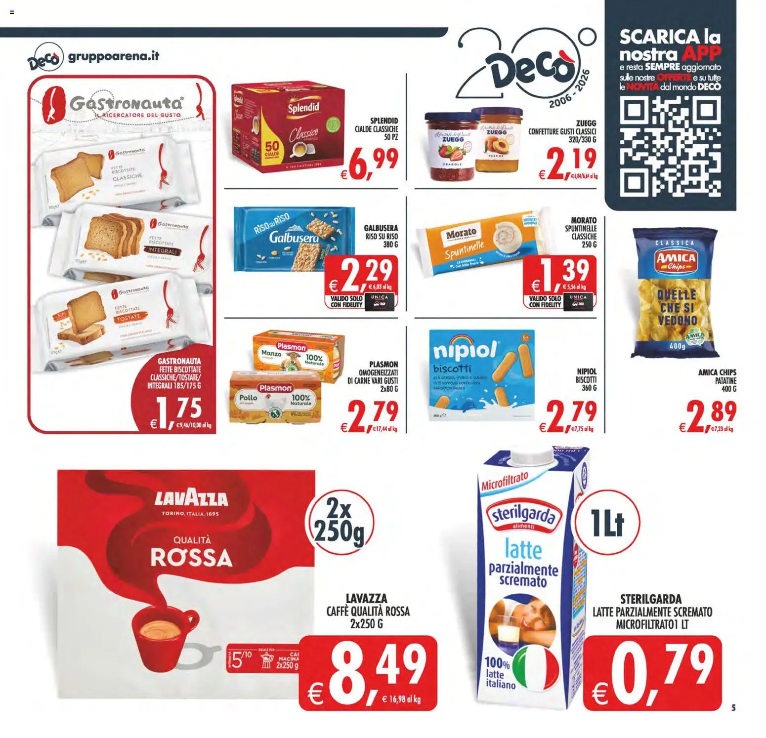 Volantino Decò del 08.05.2026 | Pagina: 7 | Prodotti: Biscotti, Latte parzialmente scremato, Fette biscottate, Lavazza