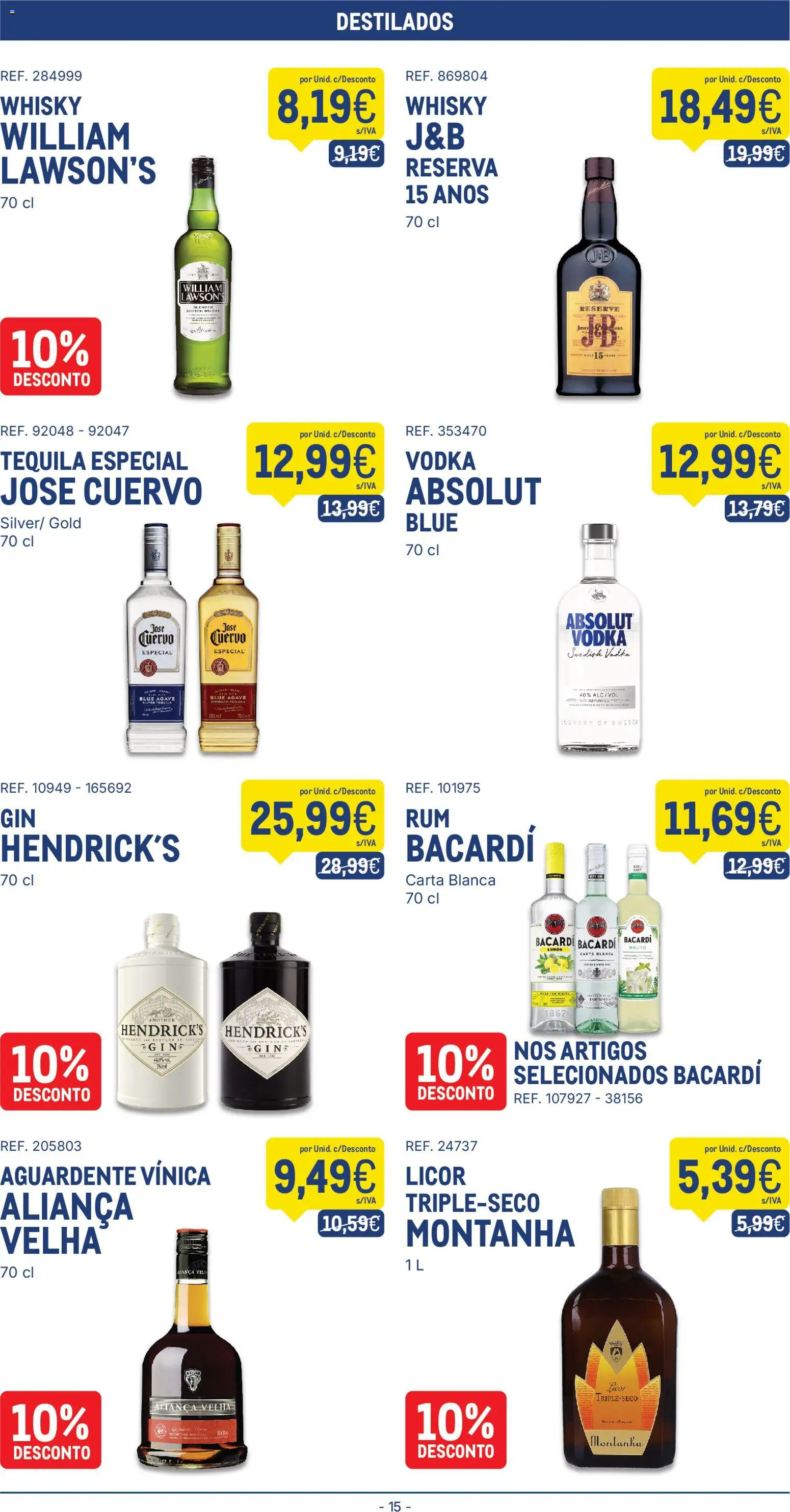 Makro folheto │ válido de 08/09/2026 | Página: 15 | Produtos: Whisky, Bacardi, Tequila, Vodka