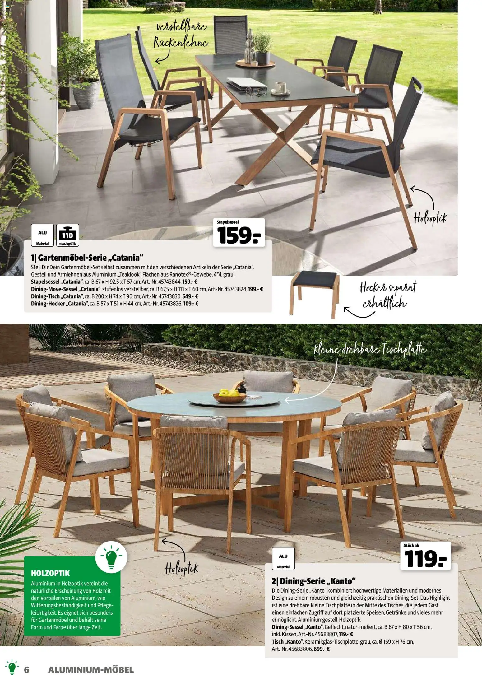 Hagebau Gartenjahr gültig ab 13.03.2026 | Seite: 6 | Produkte: Tisch, Gartenmöbel