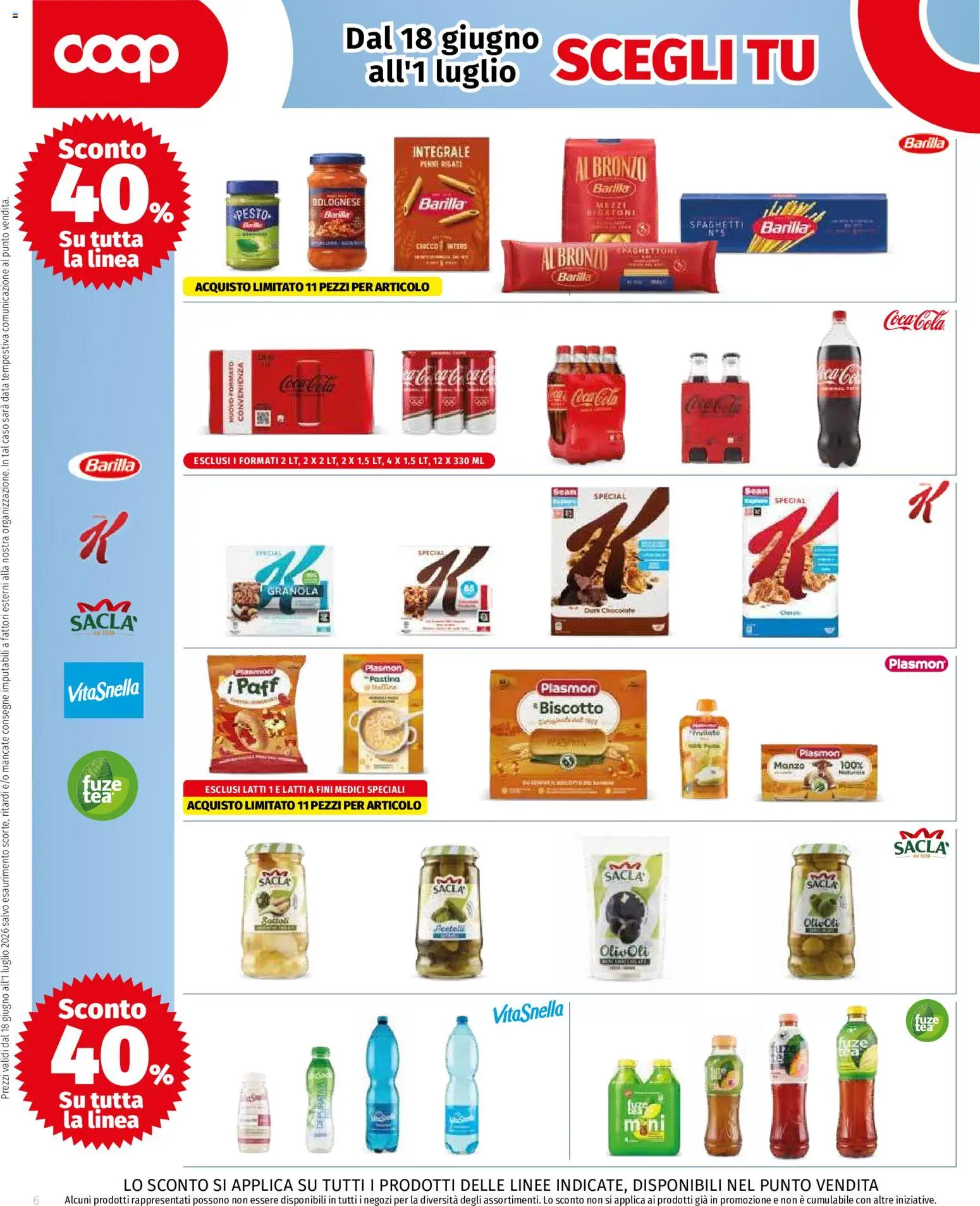 Volantino COOP del 18.06.2026 | Pagina: 6 | Prodotti: Manzo, Data, Penne, Coca Cola