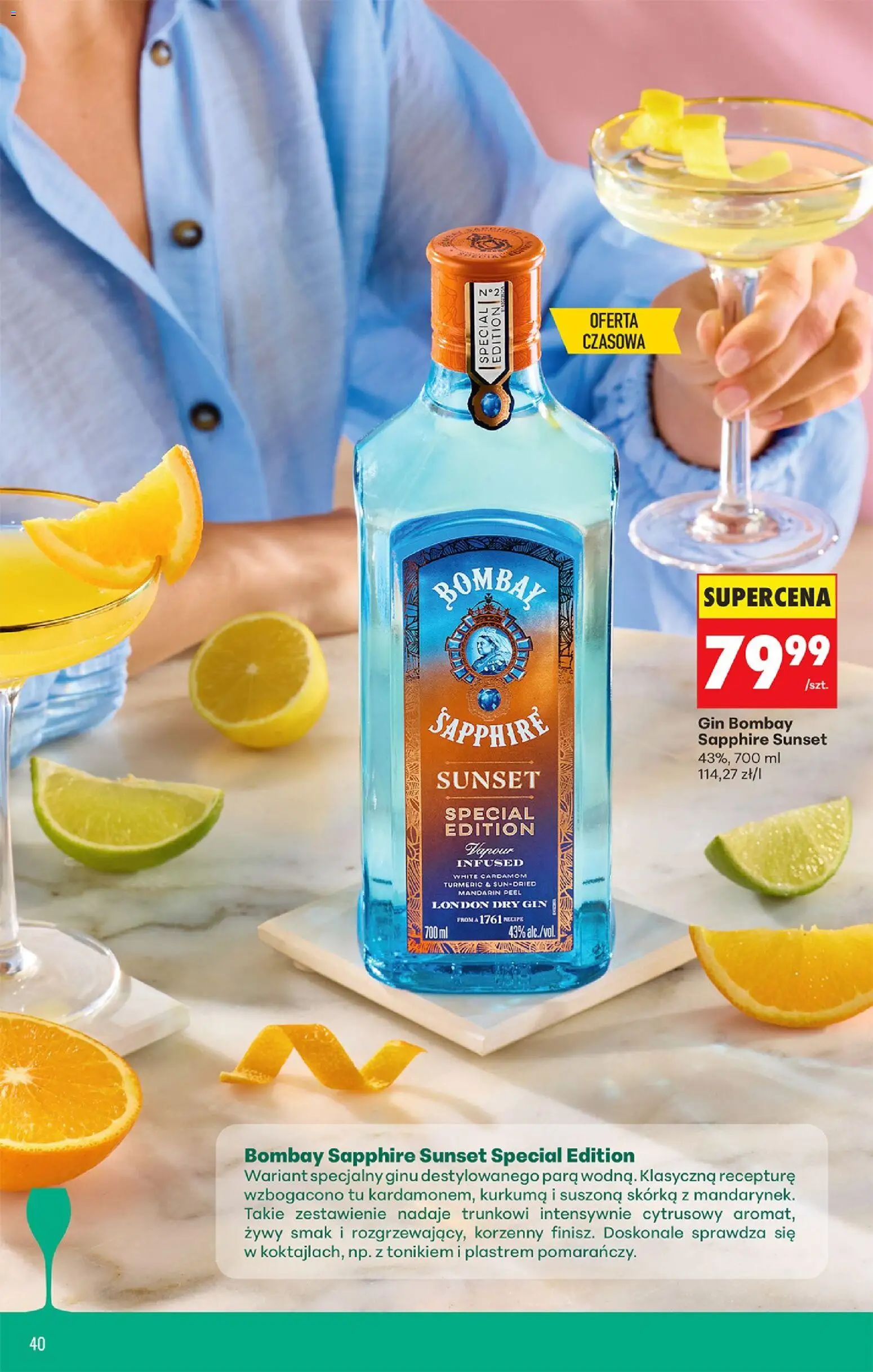 Biedronka Polsko leták - Czas na toast od 20.04.2026 | Strana: 40 | Produkty: Gin Bombay, Gin, Dry gin, Kurkuma