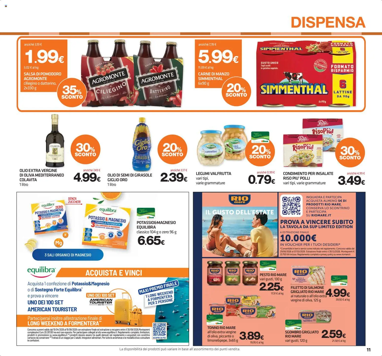 Volantino Superconti del 16/07/2026 | Pagina: 11 | Prodotti: Legumi, Salsa, Tonno, Sgombro