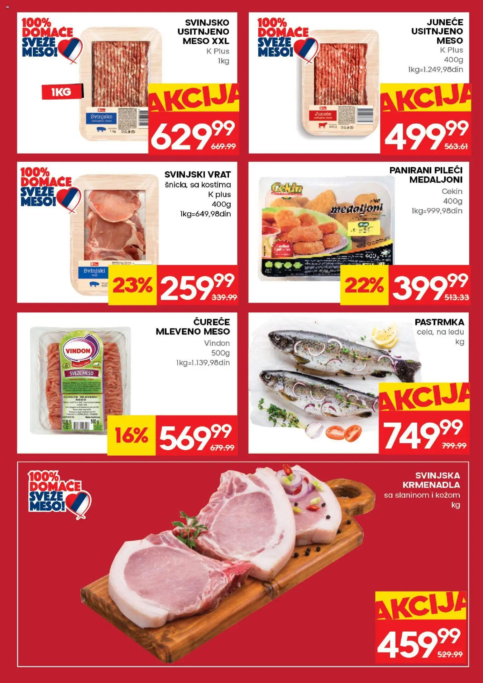 Roda katalog - važi od 11.06.2026 | Strana: 5 | Proizvode: Pastrmka, Svinjska krmenadla, Svinjski vrat, Krmenadla