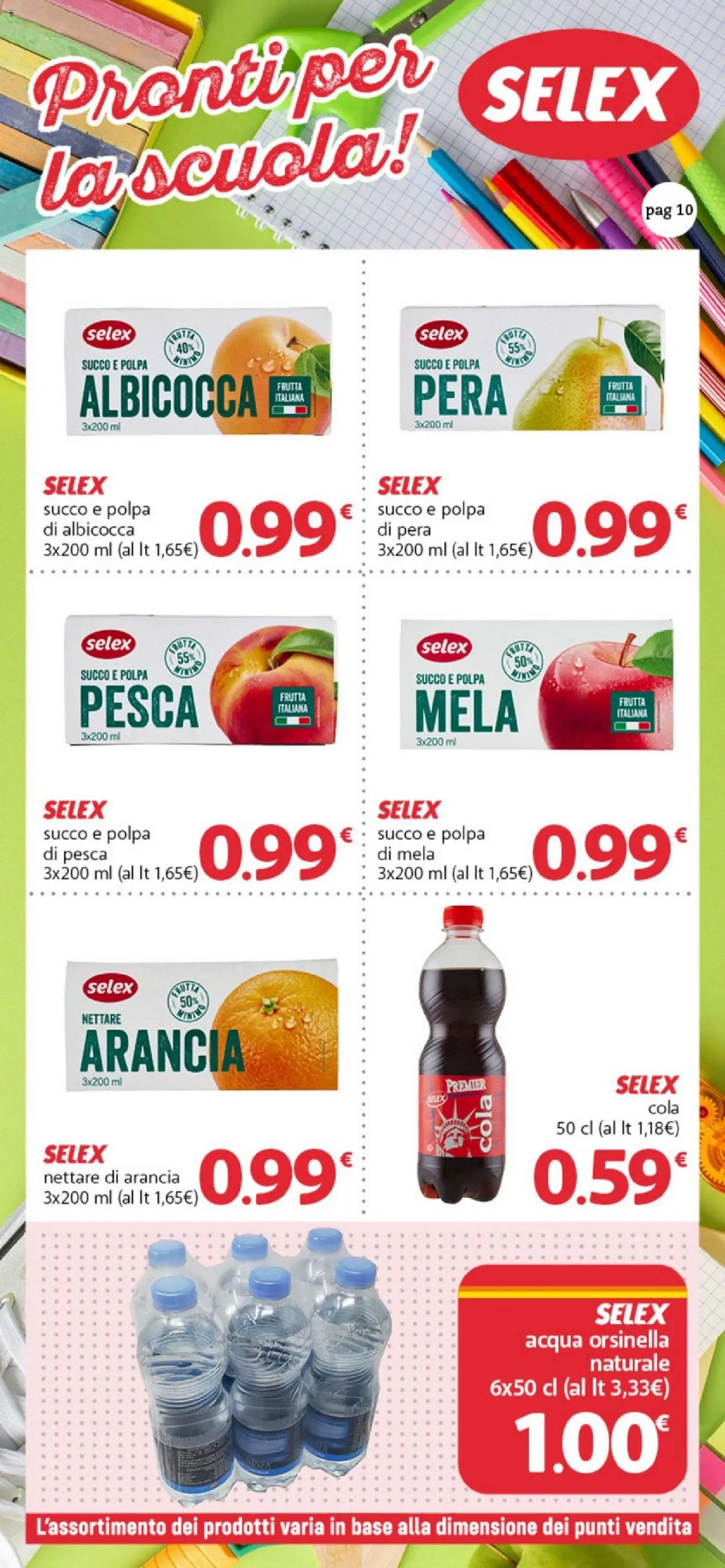 Volantino Famila del 11/09/2026 | Pagina: 10 | Prodotti: Succo, Acqua, Pera, Arancia