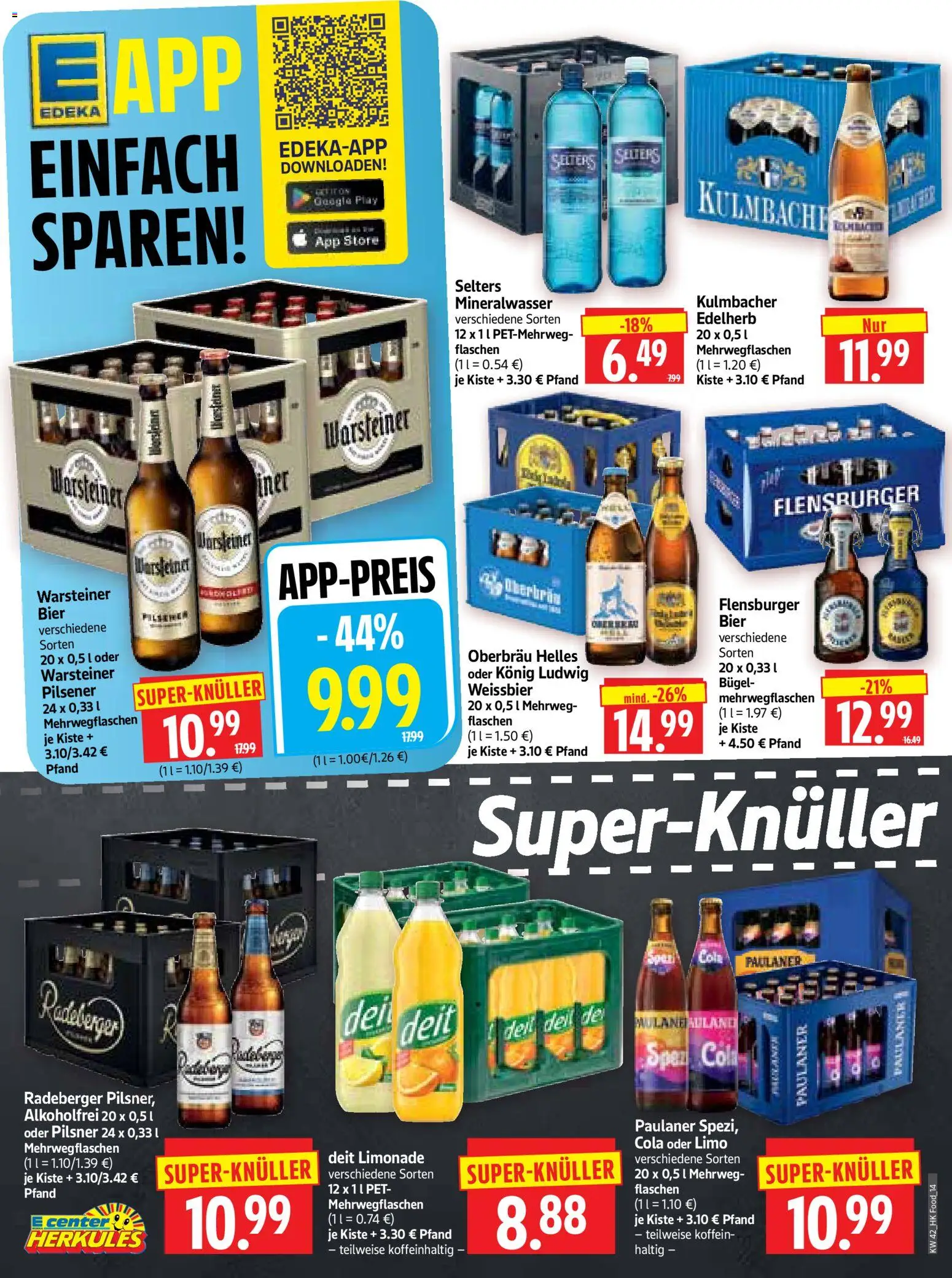 HERKULES Prospekt – gültig ab 12.10.2026 | Seite: 14 | Produkte: Bier, Mineralwasser, Warsteiner, Paulaner
