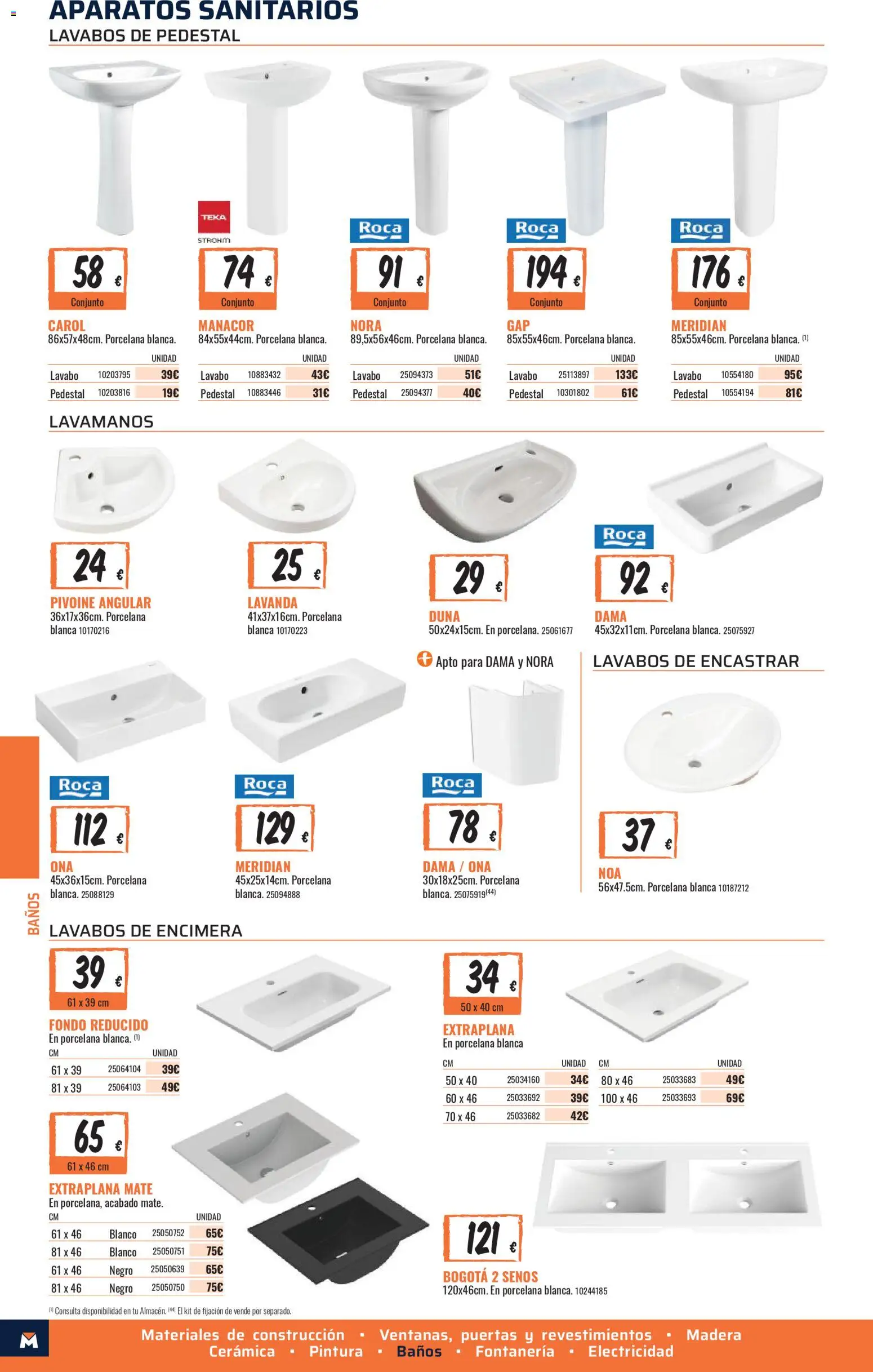 Obramat - Reformas Otono Imprenta Almacenes 10 Valladolid 2026 │ válido desde el 09/10/2026 | Página: 54 | Productos: Lavabo, Puertas