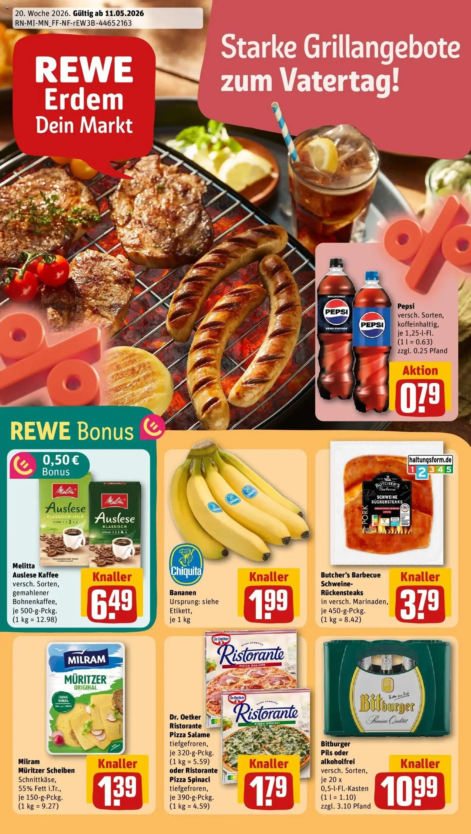 Rewe Prospekt Niederaula	 – gültig ab 10.05.2026 | Seite: 1 | Produkte: Pils, Pepsi, Pizza, Steak