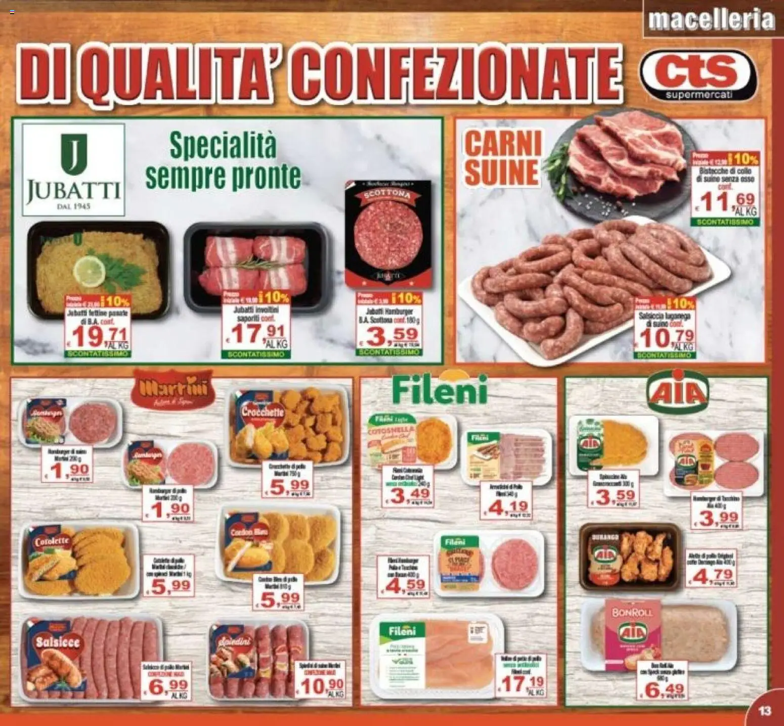 Volantino CTS del 10.06.2026 | Pagina: 13 | Prodotti: Suino, Salsiccia, Crocchette