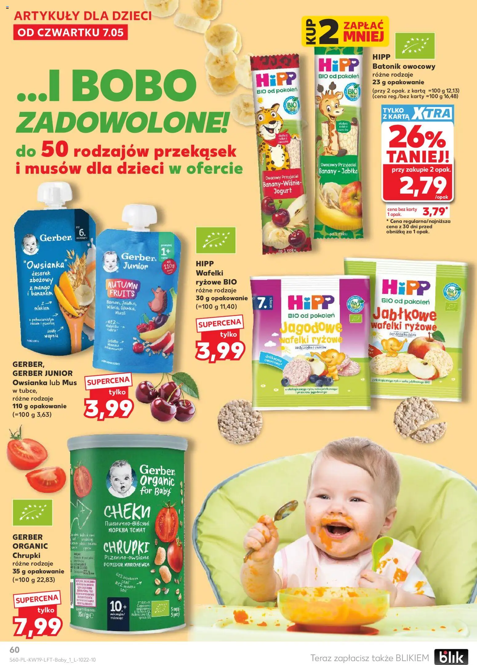 Kaufland Polsko leták od 07.05.2026 | Strana: 60 | Produkty: Jablka, Banány, Karty, Hipp