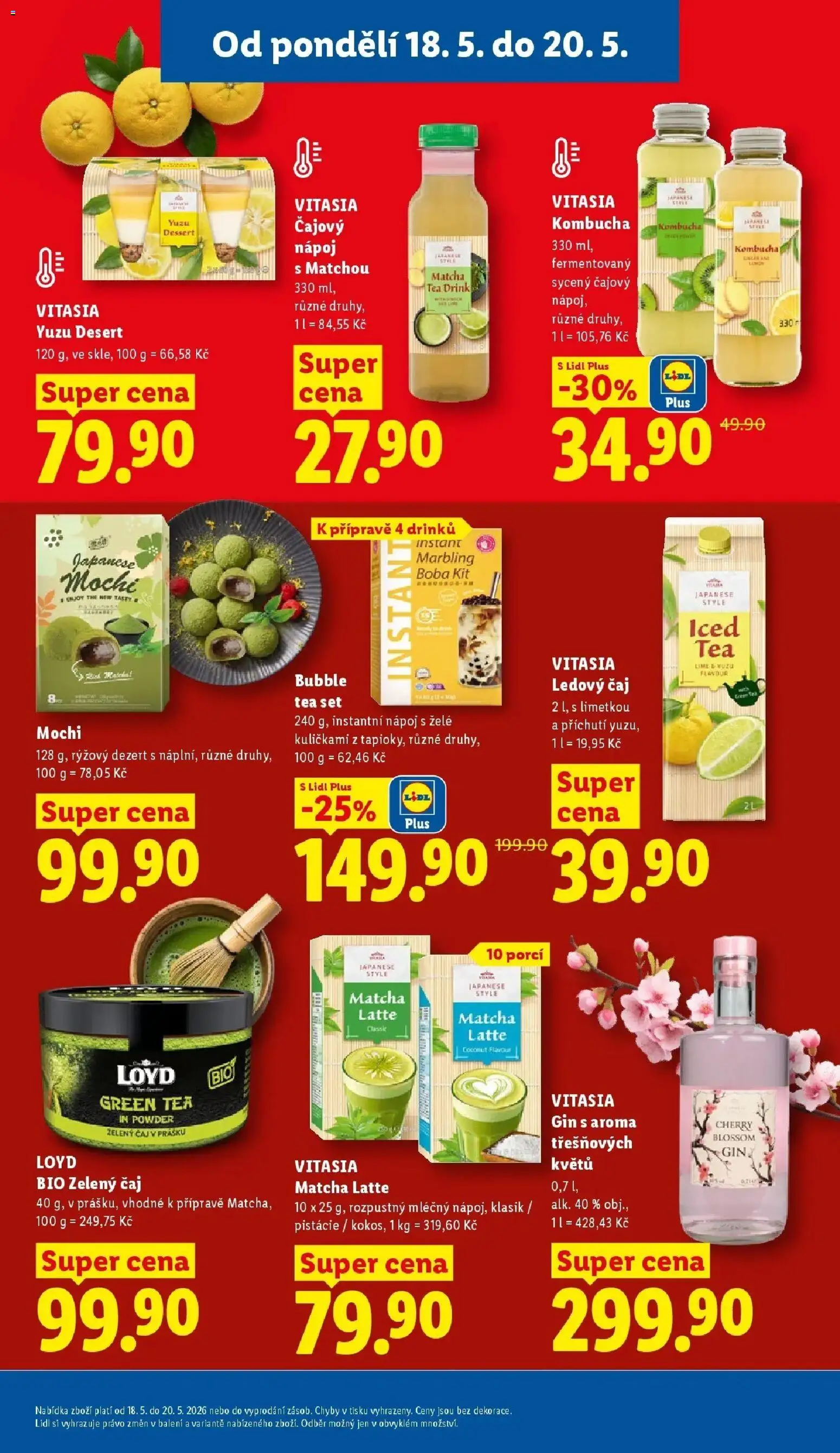 Lidl aktuální leták od 18.05.2026 | Strana: 17 | Produkty: Kombucha, Gin, Zelený čaj, Matcha Tea
