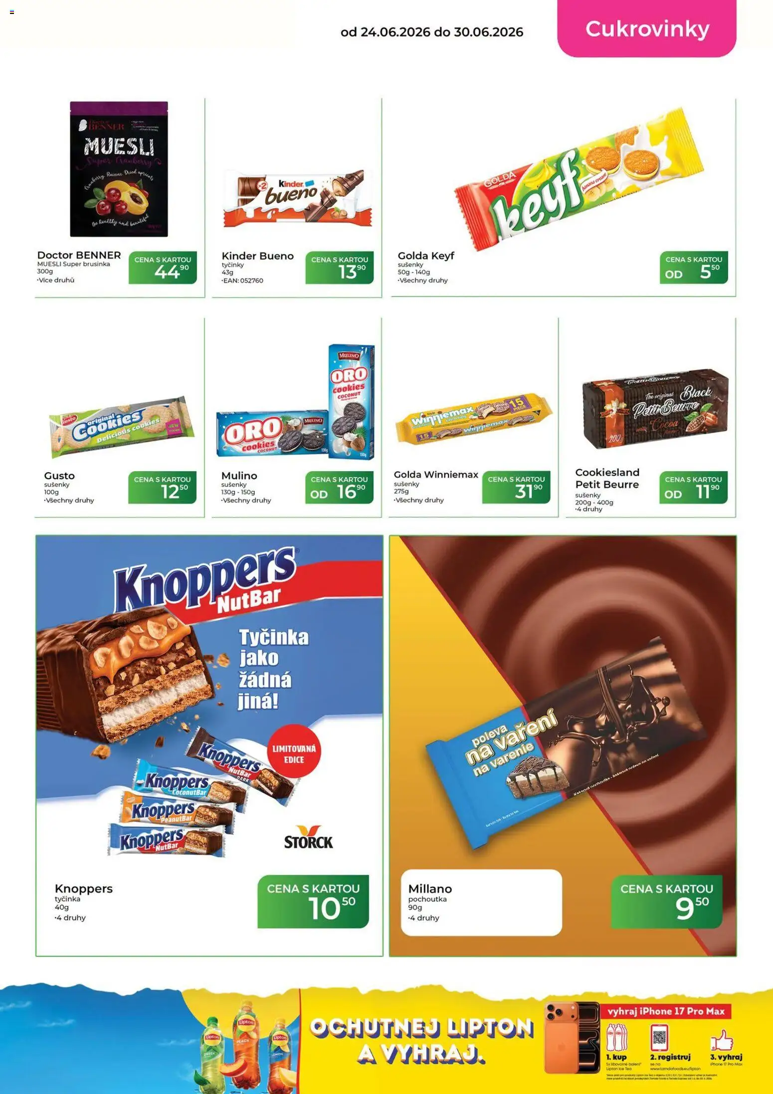 Tamda Foods leták od 24.06.2026 | Strana: 29 | Produkty: Tyčinky, Iphone, Kinder, Sušenky