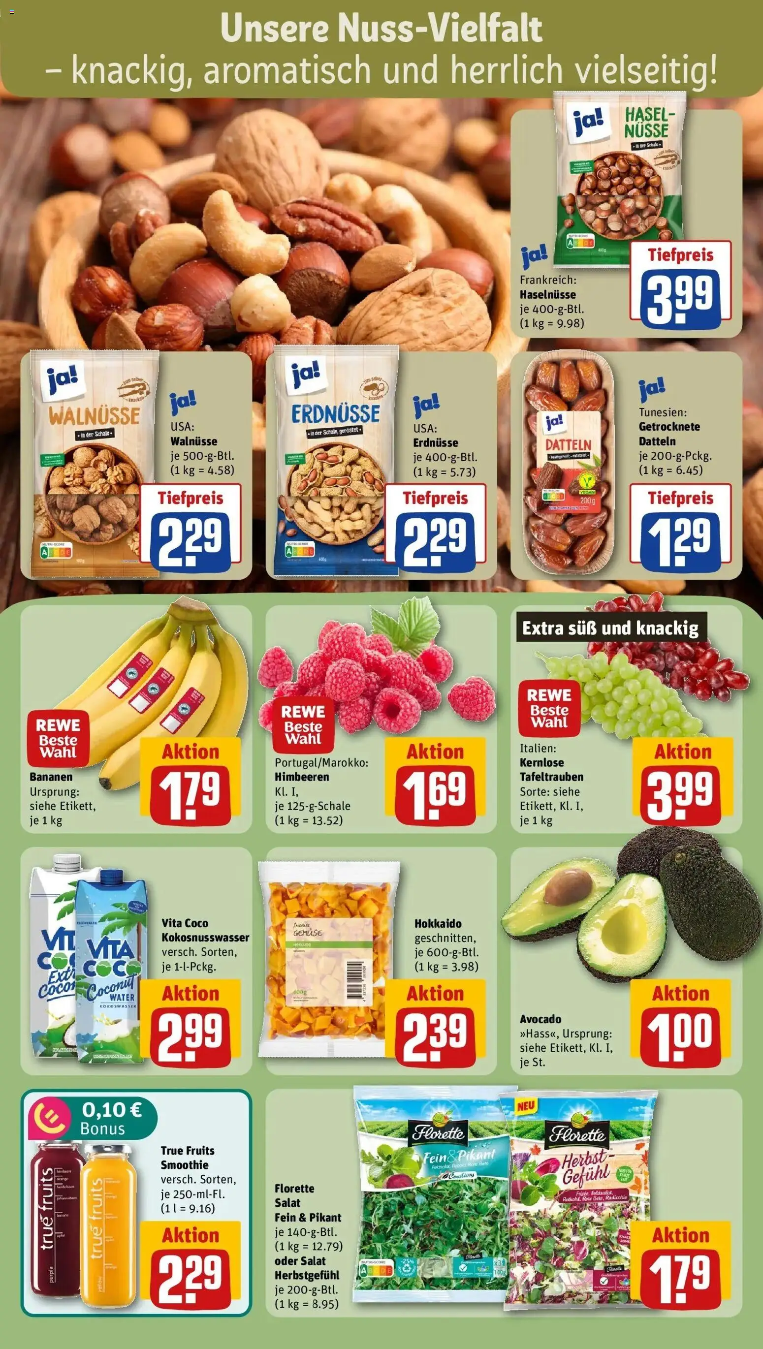 REWE Prospekt ab 26.10.2026 zum Blättern » Angebote | Seite: 6 | Produkte: Erdnüsse, Avocado, Gemüse, Salat