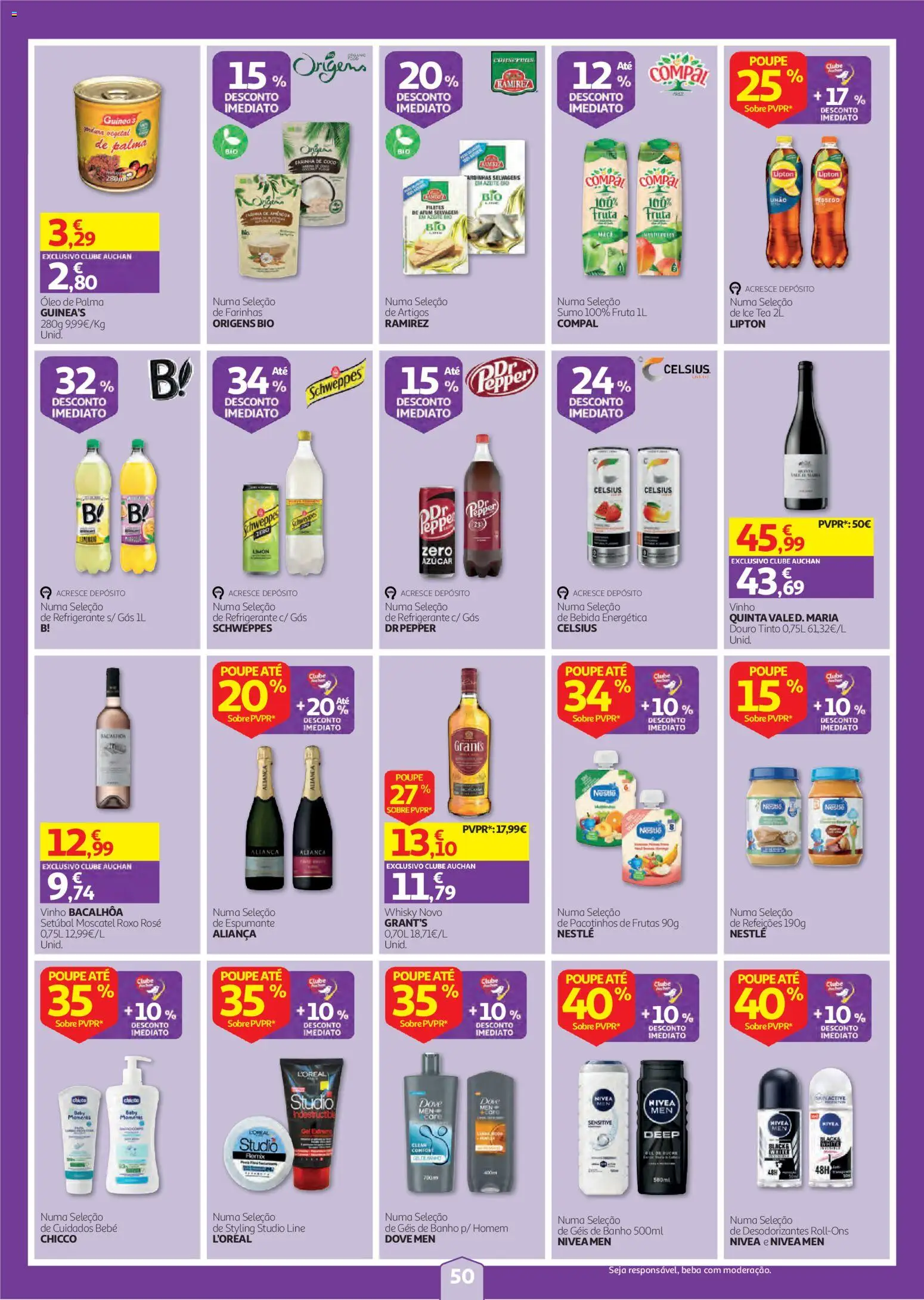 Auchan folheto │ válido de 08/10/2026 | Página: 50 | Produtos: Aliança, Óleo, Bebida energética, Bebida